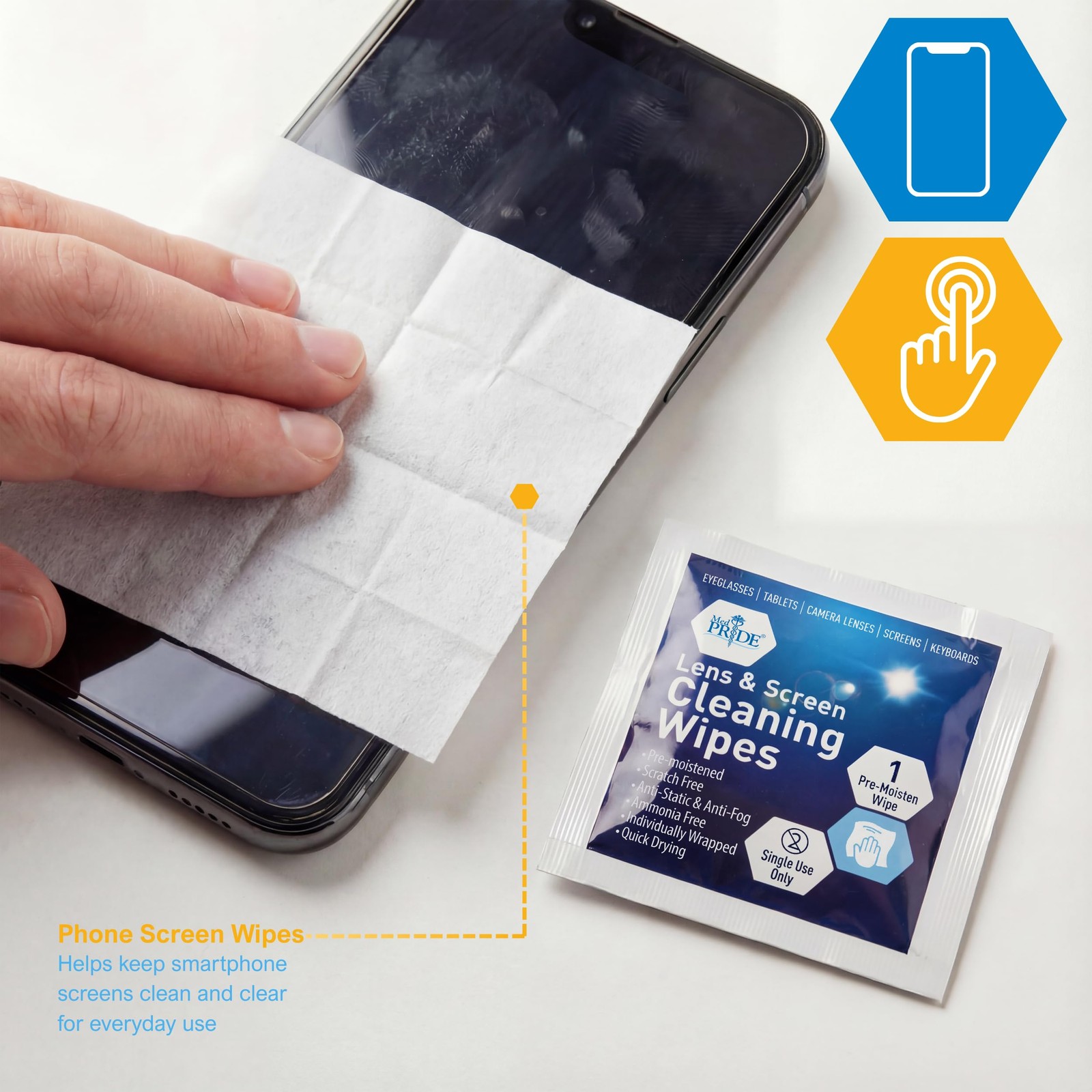 Lens and Screen Cleaning Wipes for Eyeglasses, Touch Screens, Cameras 100 Pack