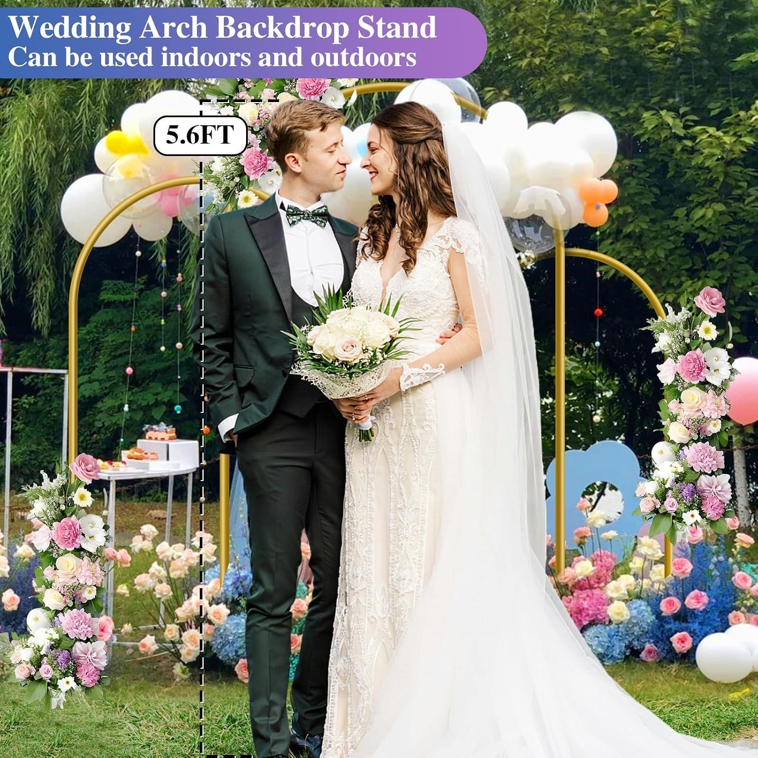 Durable Metal Arch Frame Set of 3 – Stunning Wedding, Birthday & Bridal Decor