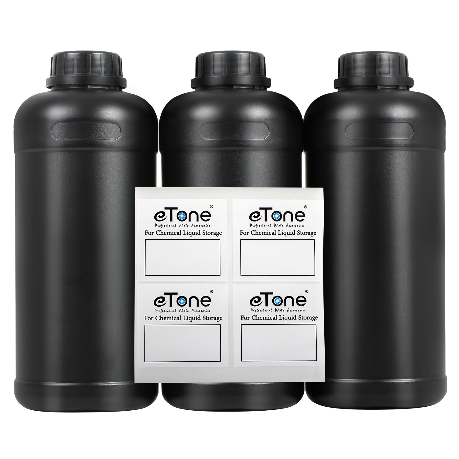 3x 1L Darkroom Chemical Storage Bottles Plastic For B/W Film Negative Developing