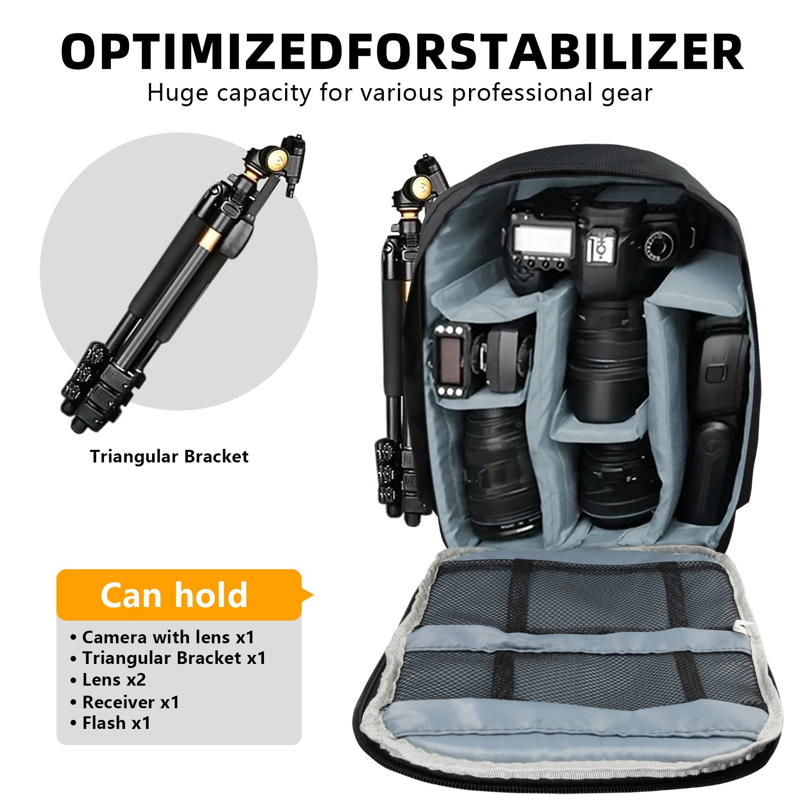 Camera Backpack for Photographers – Organized Storage for DSLR, Lenses & Tripod