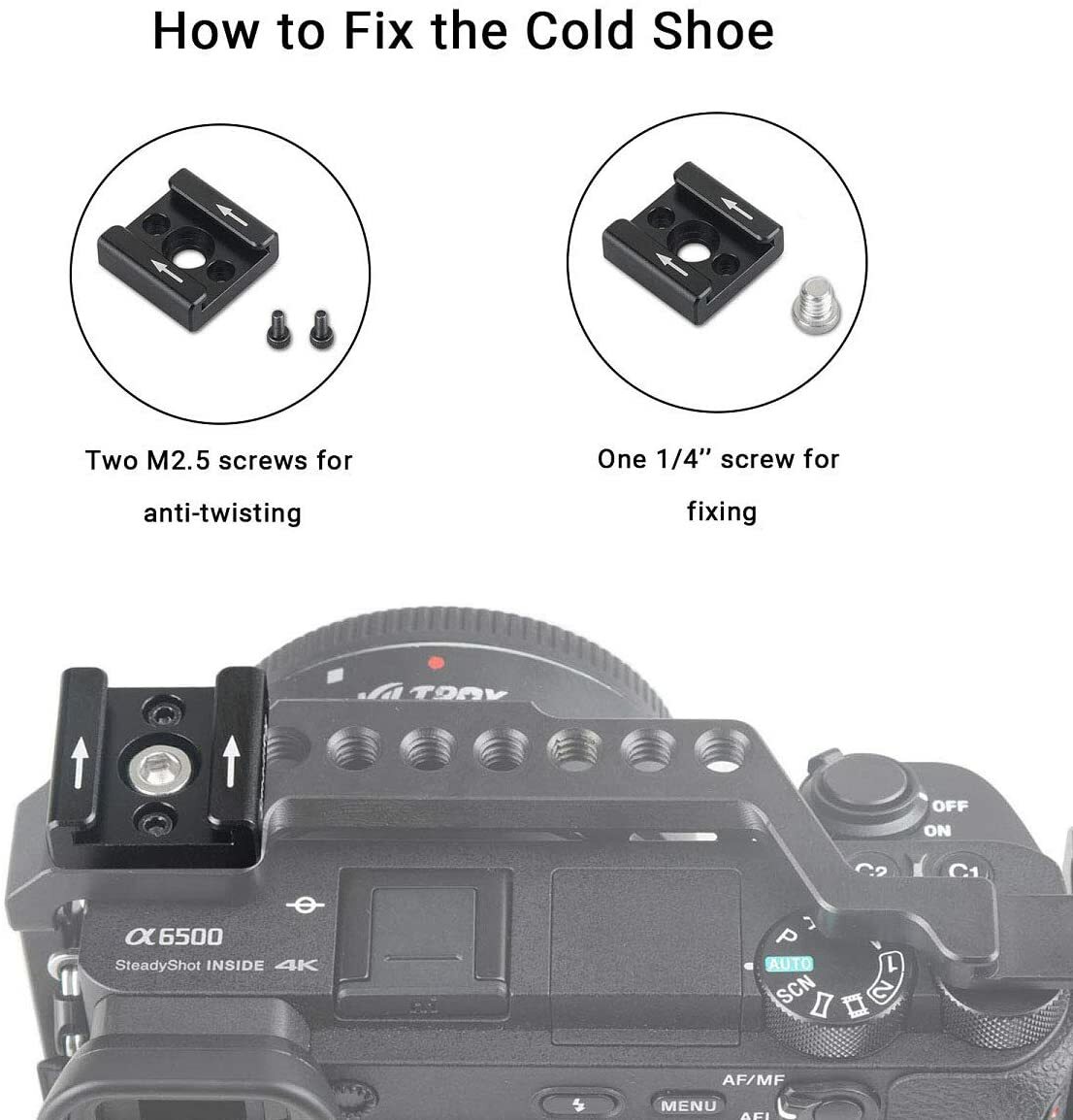 SmallRig 1/4″ Hot Cold Shoe fr Blackmagic DSLR Rig Flash Light Camera Cage 2060