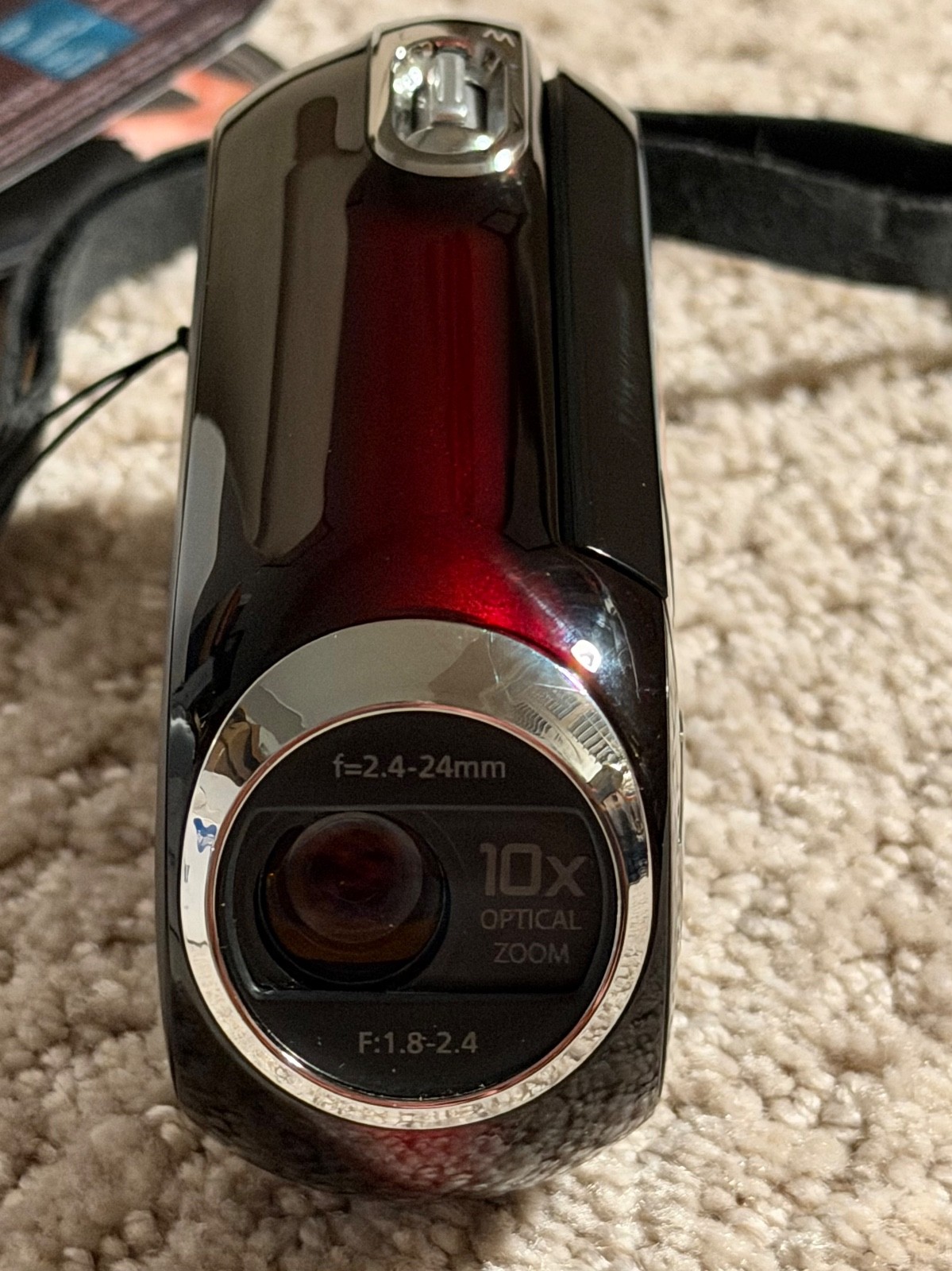 Samsung FlashCAM SMX-C10RN Red Digital Camcorder 10x Zoom w/ Box READ NO Charger