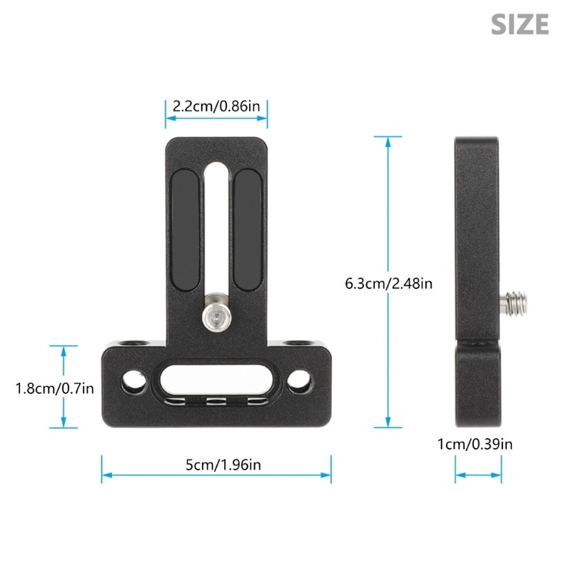 Universal Camera Top Base Plate With 1/4″ Screw For Monitor Cage Mounting System