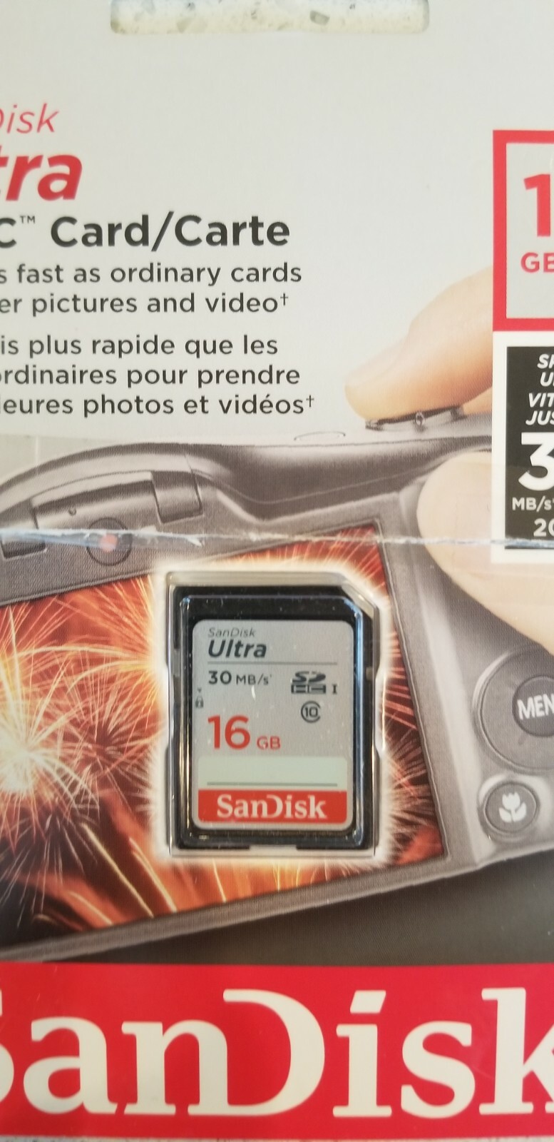 SanDisk Ultra 16GB, Class 10 30MB/s – SDHC Card 