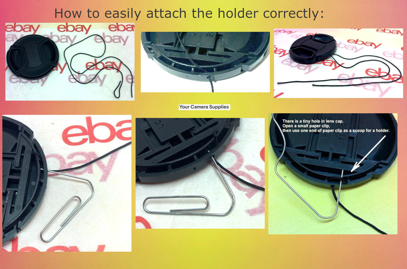 SNAP-ON FRONT LENS CAP DIRECTLY to CAMERA FUJI S9950W S9950 W FINEPIX+HOLDER