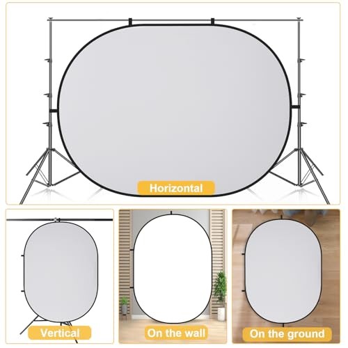 Collapsible Pop-Up Backdrop for Self-Tape Auditions, Professional White/Gray