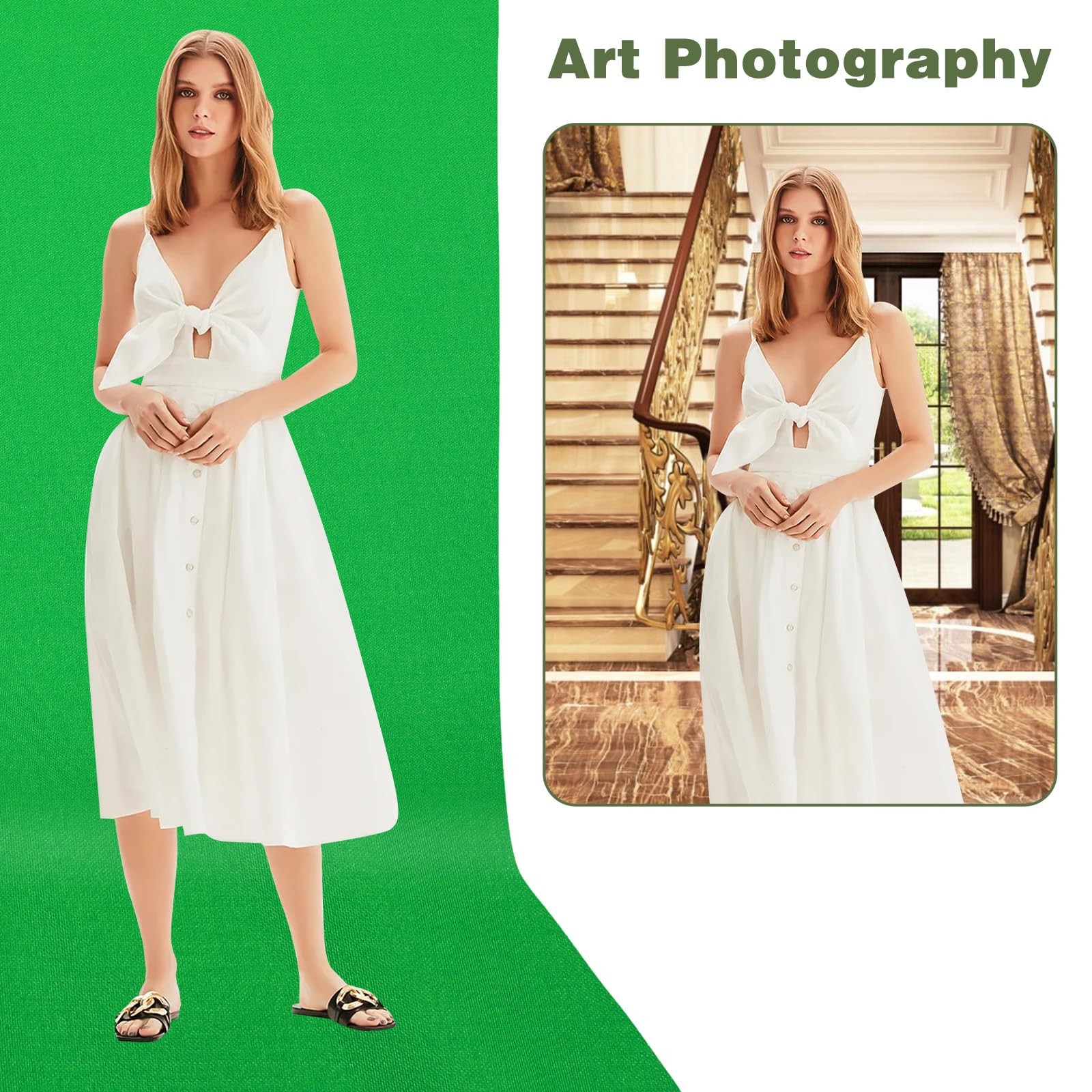 Chromakey Polyester Green Screen Backdrop for Photography Video 10×12 FT