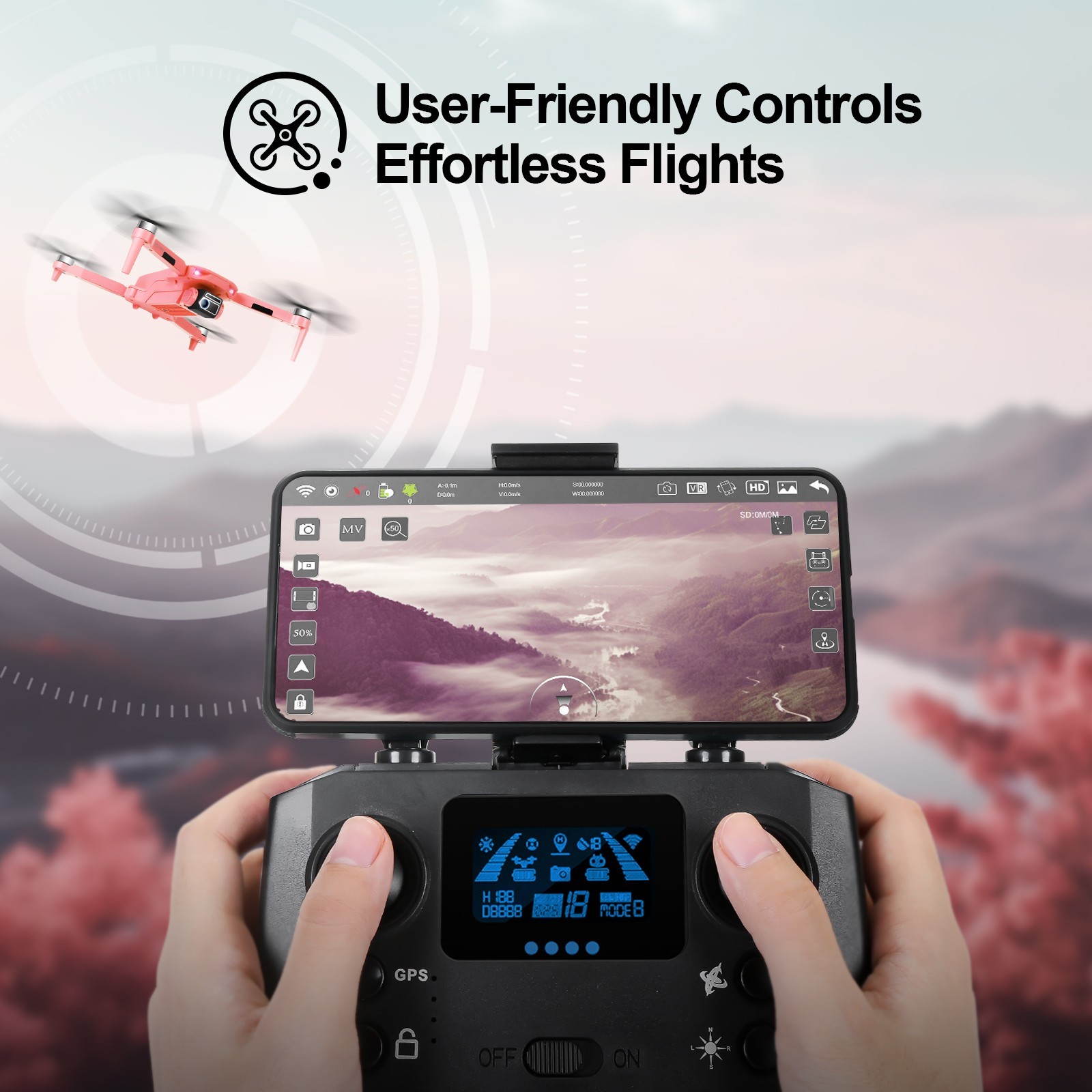 Drone with Camera 4K HD GPS Adult Beginner 5G Transmission Foldable Quadcopter
