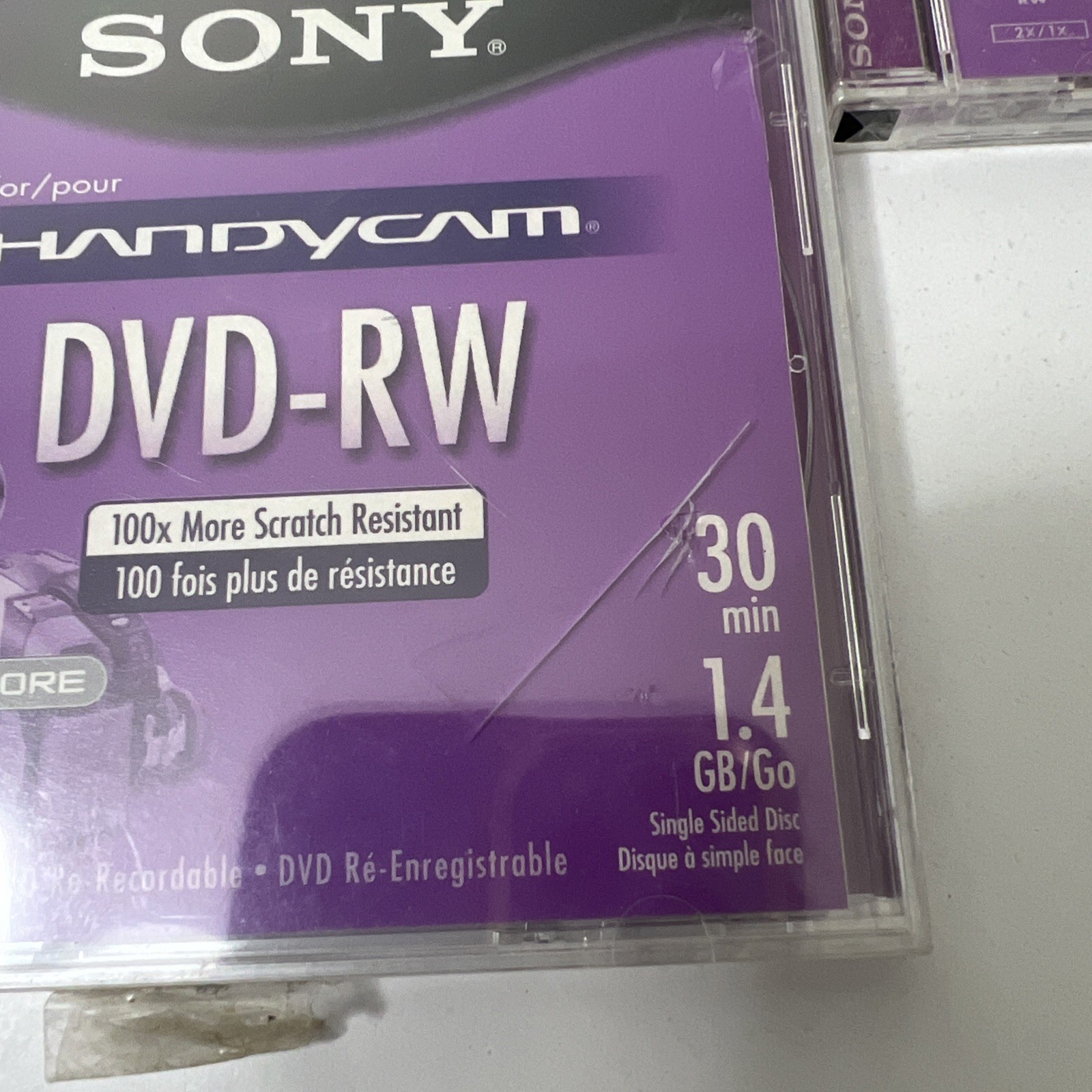3 Sony Handycam DVD-RW 30min 1.4GB Single Sided Disc New Re-recordable Read Desc