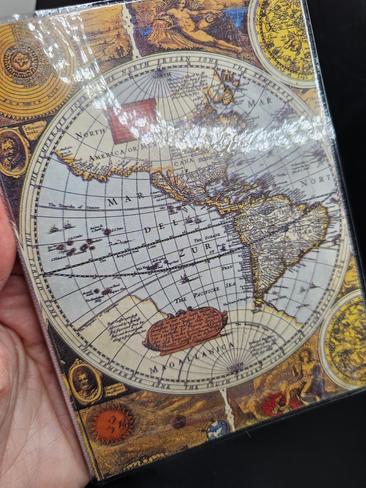 2 Vintage 90s 4×6 Photo Album Books American Flag & Old World Map