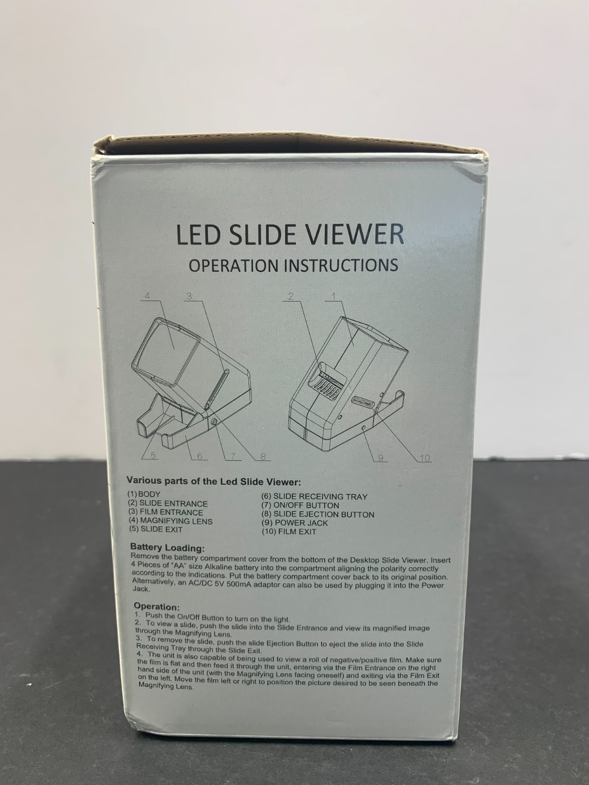 Rybozen 35mm Slide Viewer LED Daylight 3X Magnification AA Battery Powered Desk