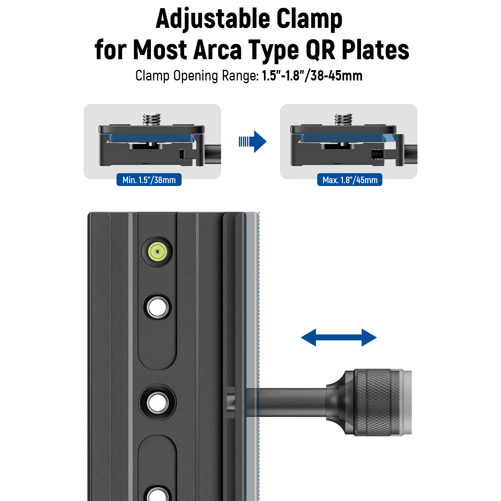 NEEWER 120mm QR Plate&Clamp Adapter Set for Arca Swiss Tripod Monopod Ball Head