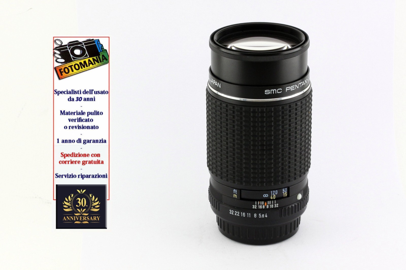 Pentax Takumar 200 F4 K One Year Warranty