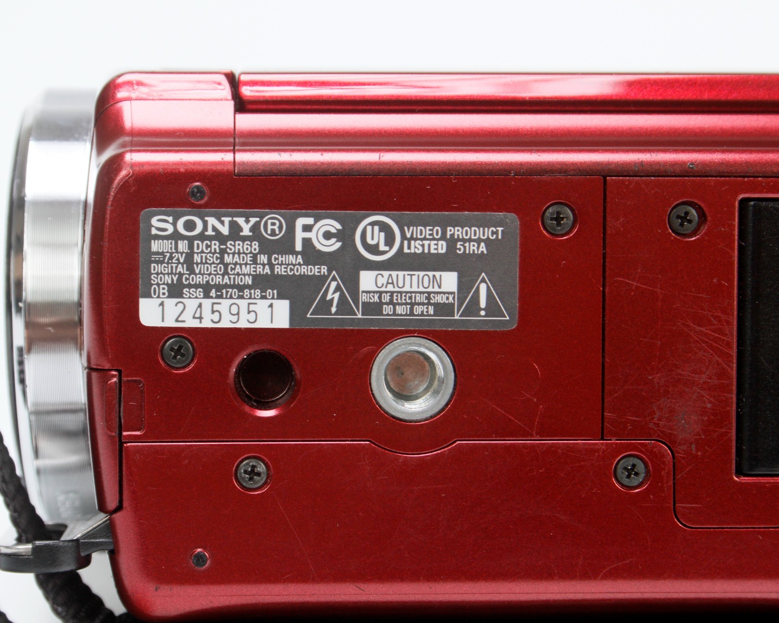 Sony Handycam DCR-SR68 Standard Definition Camcorder (Red) 80GB HDD