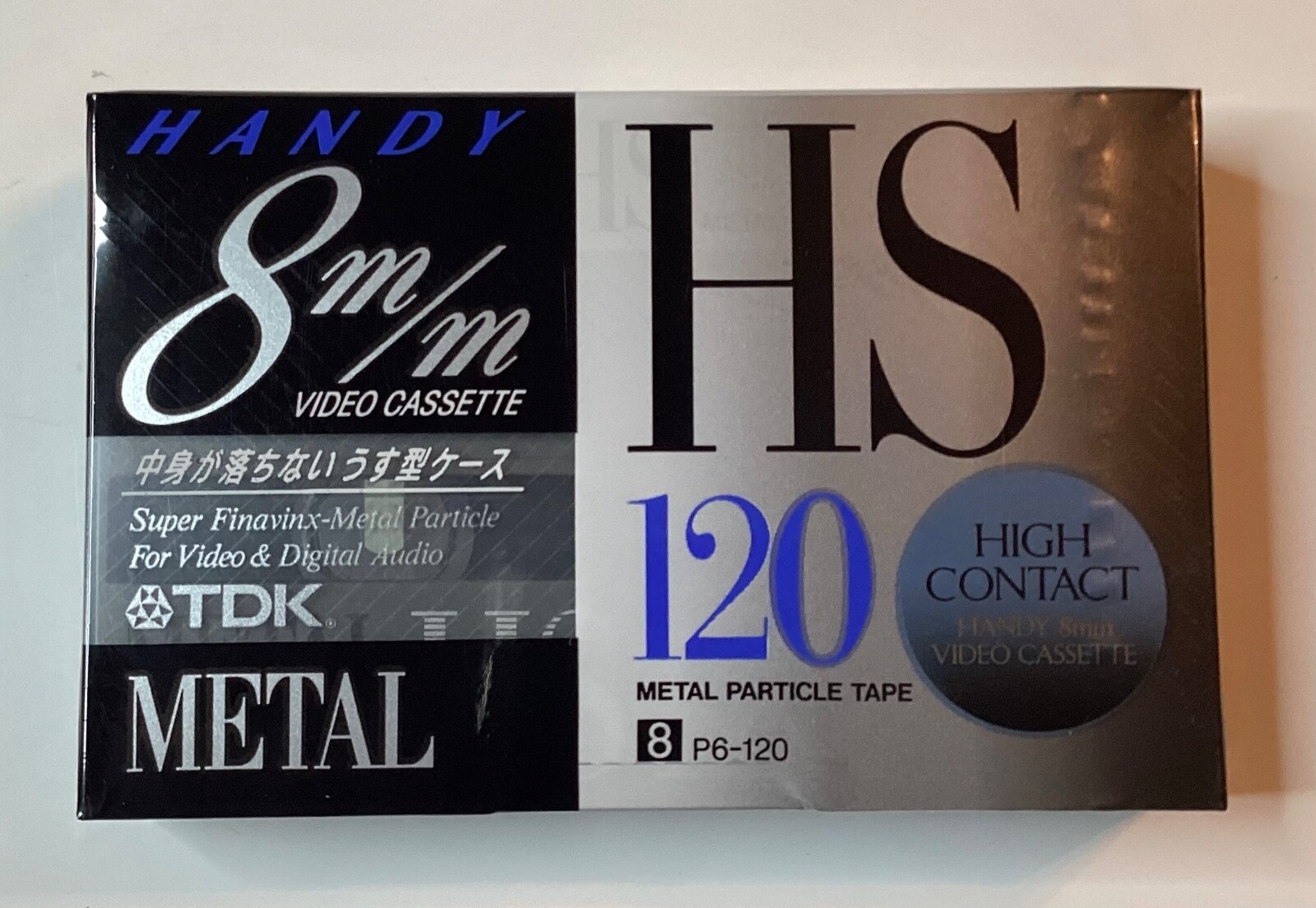 NEW LOT OF 2 TDK HANDY 8MM HS 120 METAL PARTICLE TAPES- P6-120HSF HIGH CONTACT