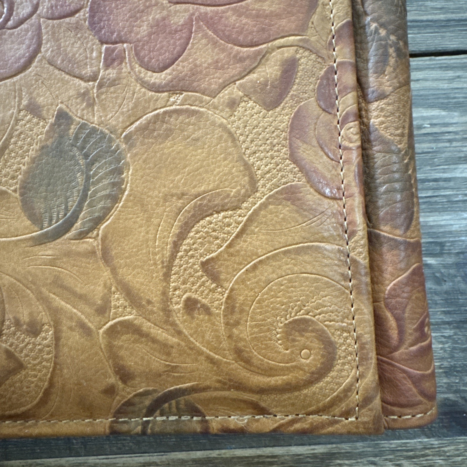 Raika Multicolor Floral Tooled Soft Cowhide Leather Photo Album 4×6 Photos