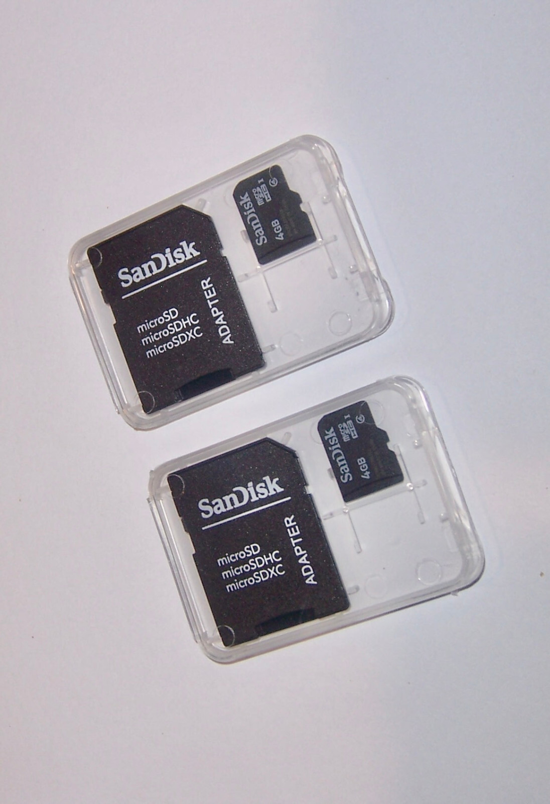 2 New SanDisk 4GB SDHC MicroSD Memory Cards 4 GB Micro SD TF SD-04G 2 Pack New!