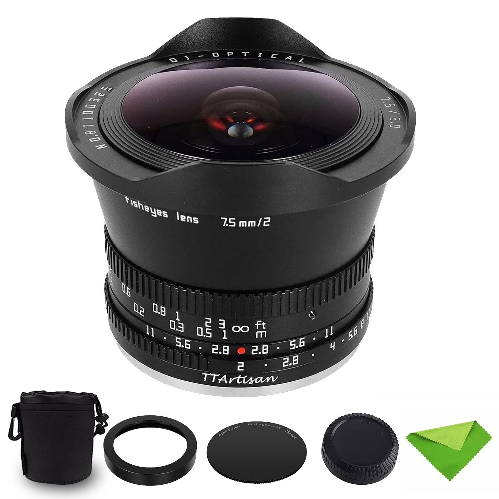 TTARTISAN 7.5mm F2.0 APS-C Len with 180° Angle of View Fisheye Lens for Canon RF