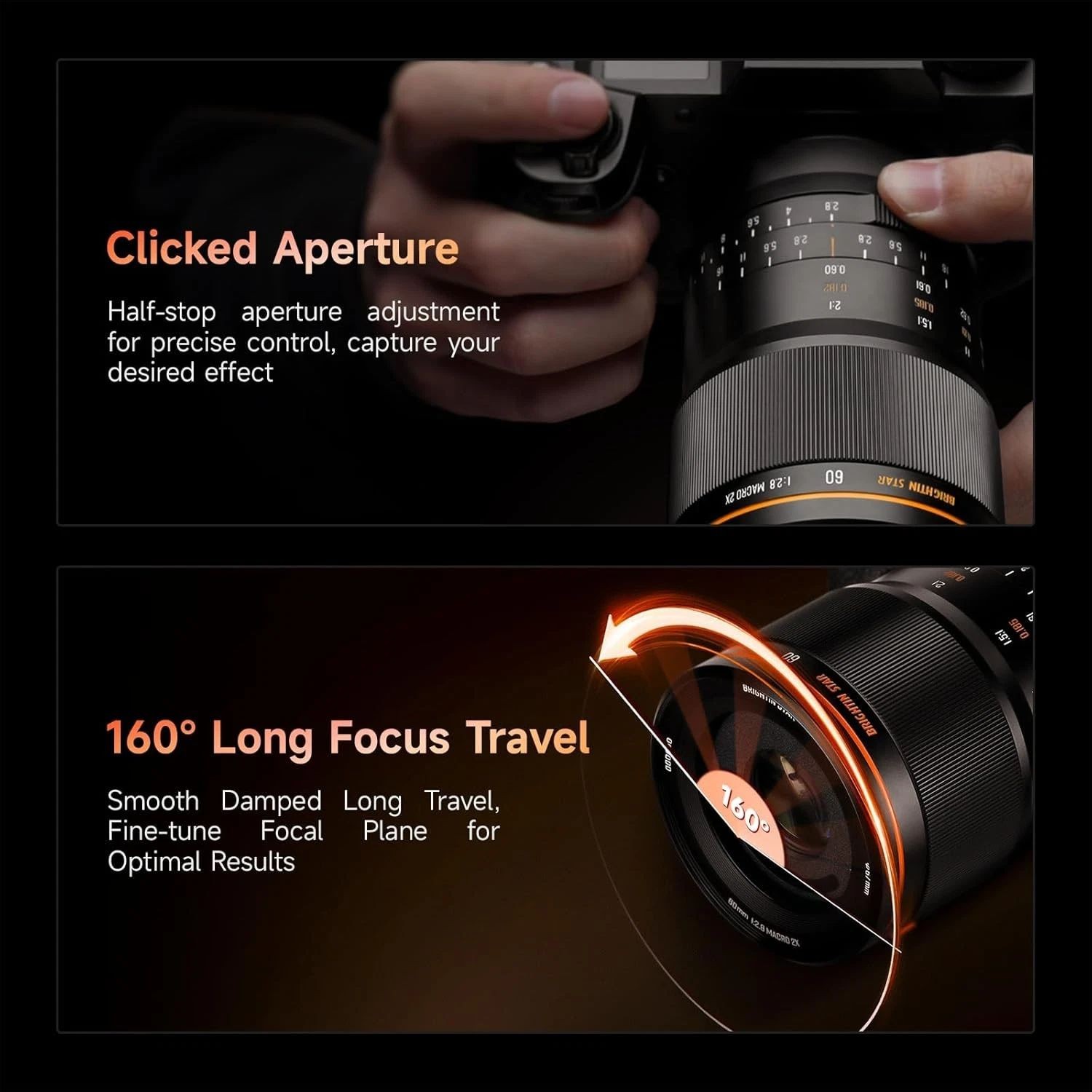 Brightin Star 60mm F2.8 2X Macro APS-C Lens fr E / Z / RF / EF-M / X / M43 Mount
