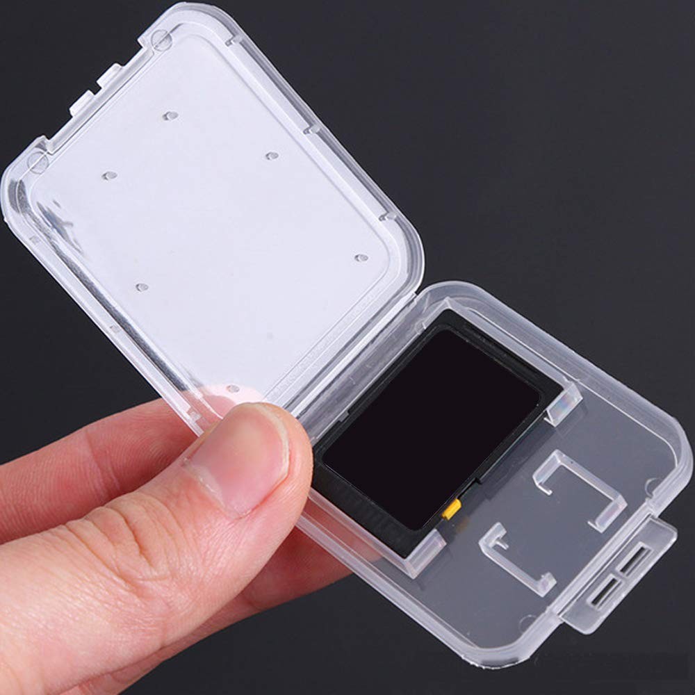 Clear Plastic Memory Card Case Compatible with SD SDHC SDXC Micro SD T-Flash Car