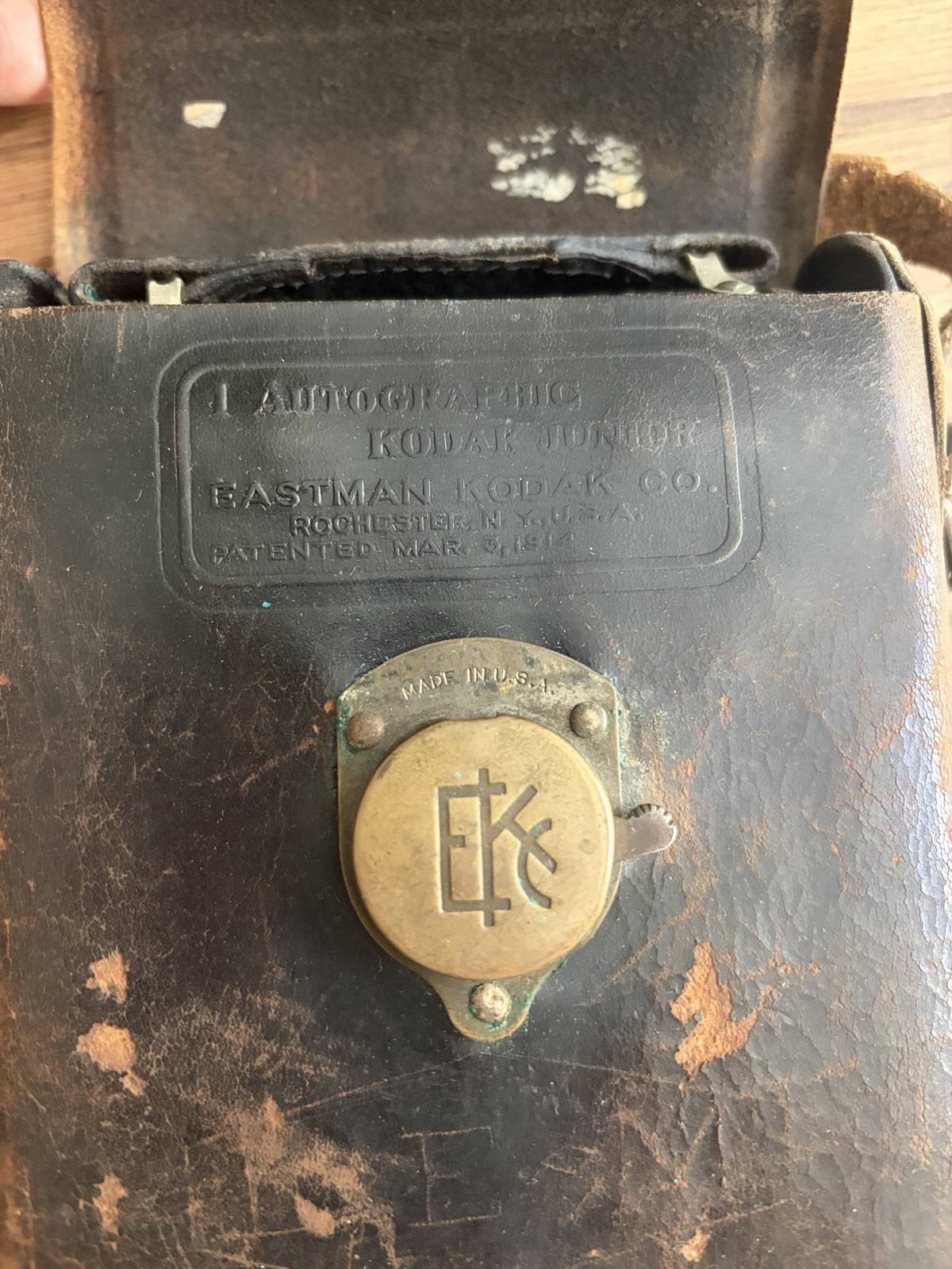 Antique Kodak Junior No 1 Autographic Model A Folding Camera With Leather Case