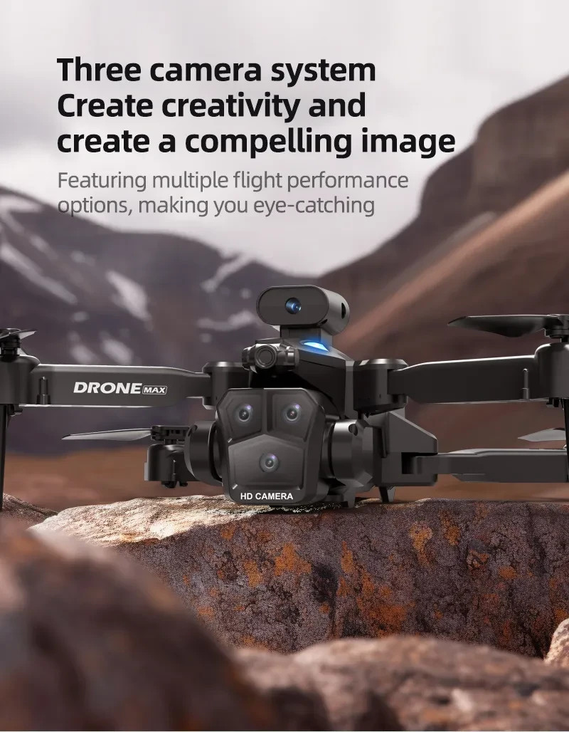 C10 Black – Triple Camera – Dual Electric Drone-BLACK