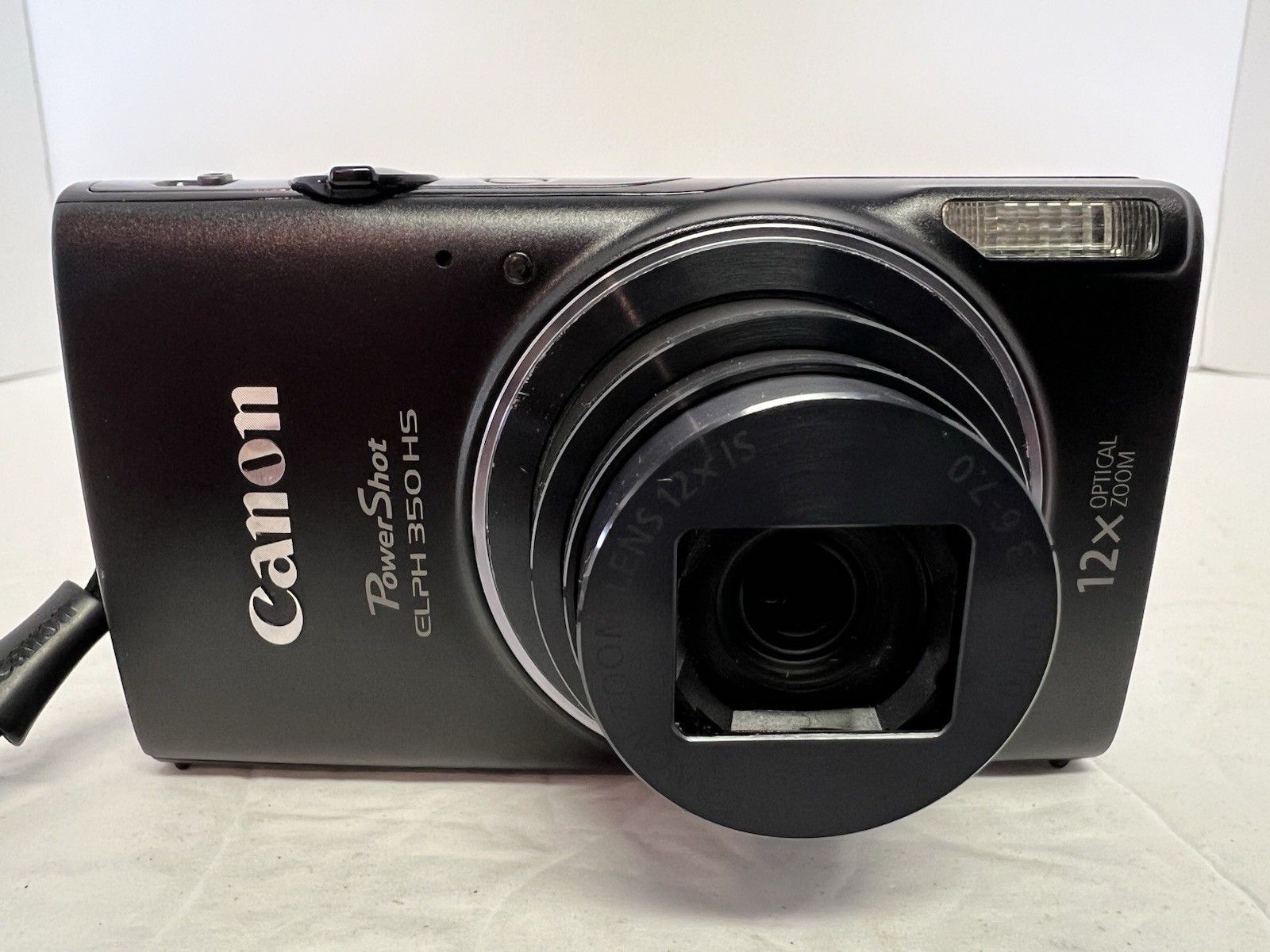 Canon PowerShot ELPH 350 HS Black Camera 20.2MP 12x Zoom Wi-Fi Bundle TESTED