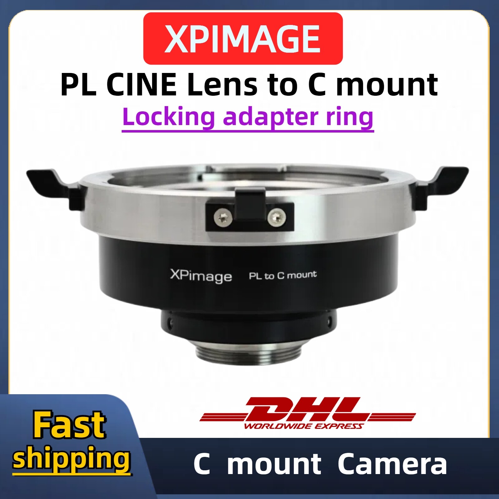 XPIMAGE PL mount lens to C-mount Film Camera C mount industrial Camera adapter