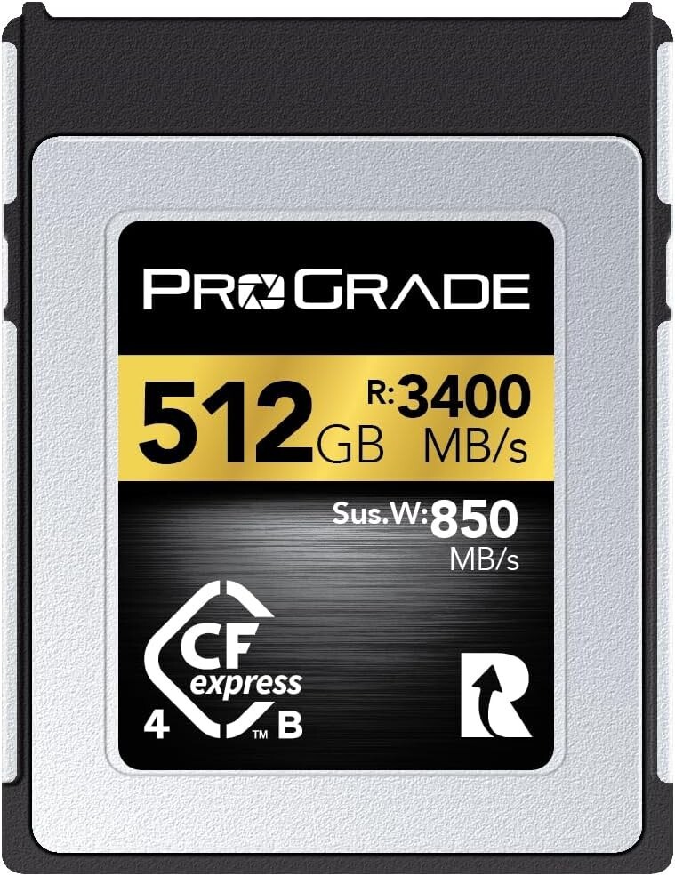 ProGrade Digital CFexpress 4.0 Type B GOLD 512GB Memory Card (Max Read 3400MB/s