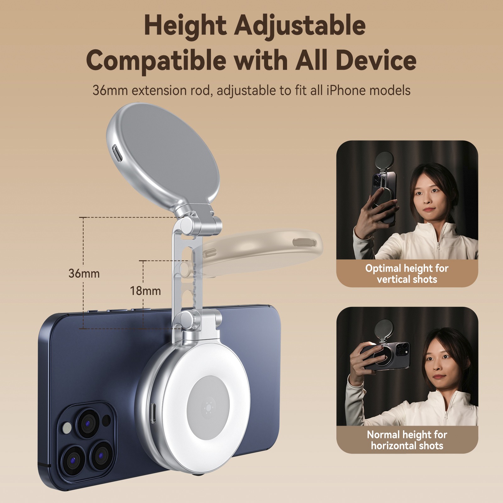 Mini Mobile Phone Magnetic Beauty Fill Light 3 Color Temperature Pocket Light A6