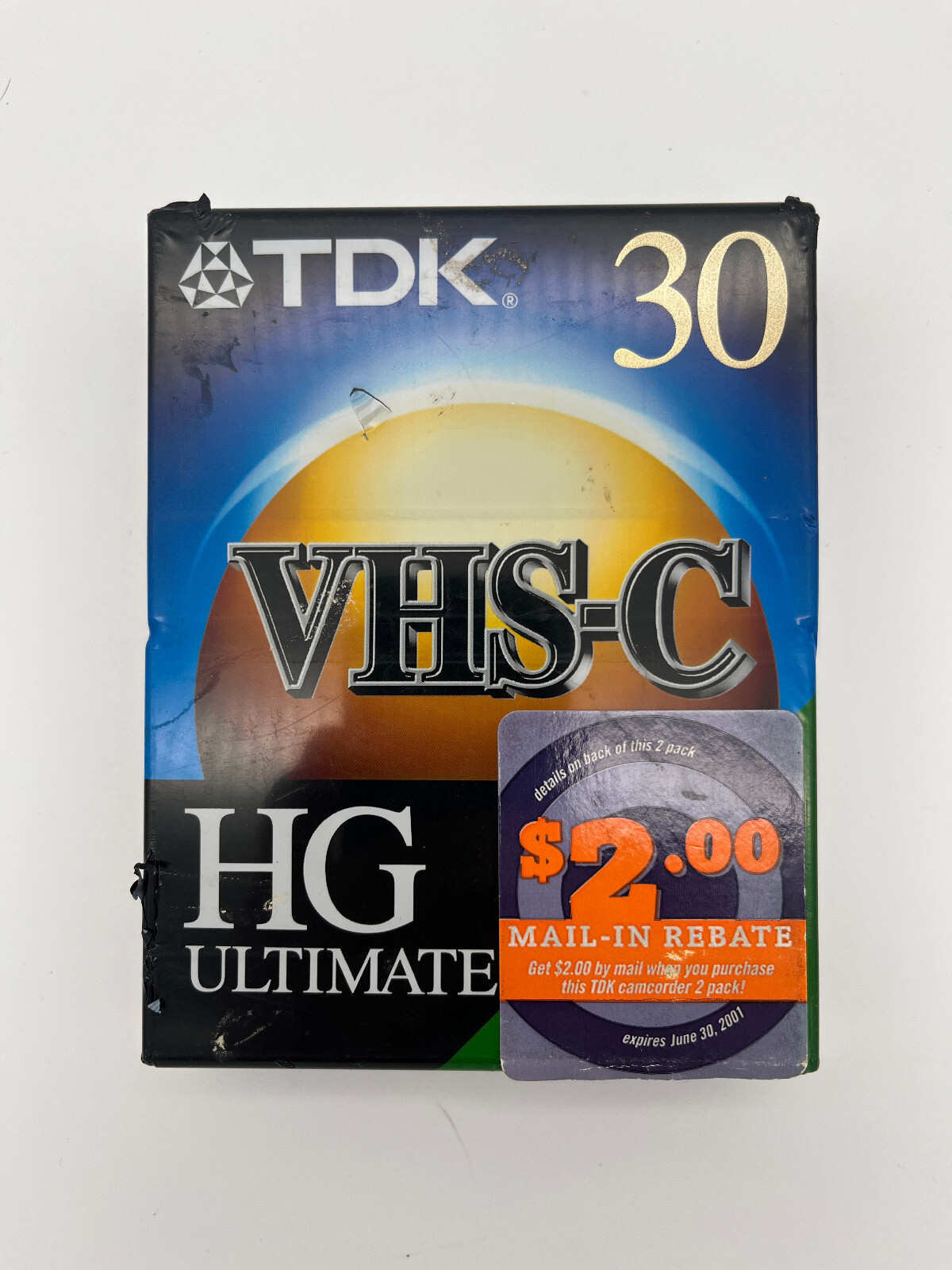 Lot of 2 TDK TC-30 HG Ultimate VHS-C Blank Tapes NOS Sealed