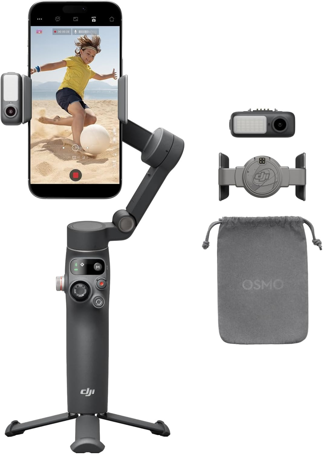 DJI Osmo Mobile 8 Gimbal Stabilizer for Phone AI Native Tracking with Audio & L