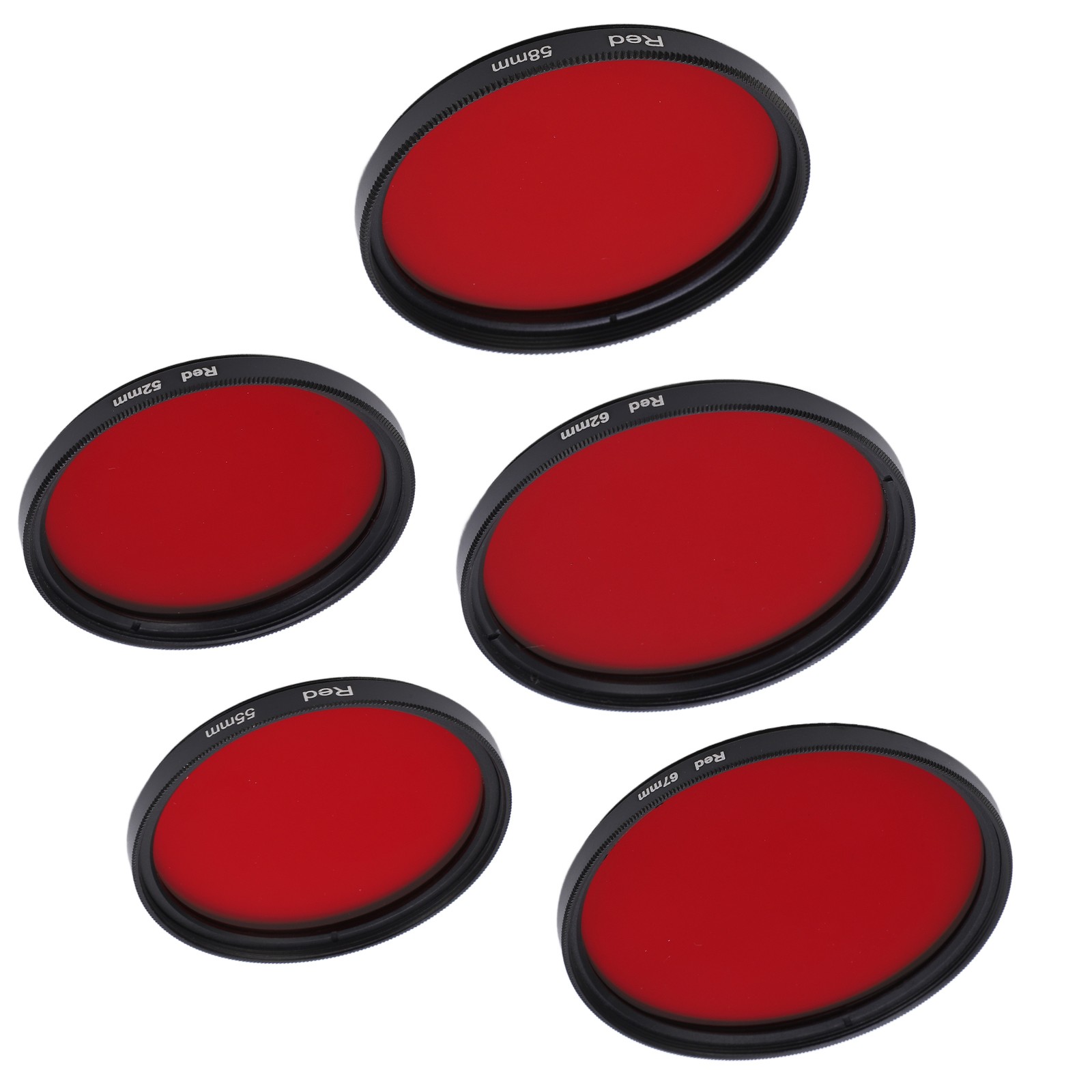 Threaded Camera Lens Filter Full Red Color Filter Optical Glass For