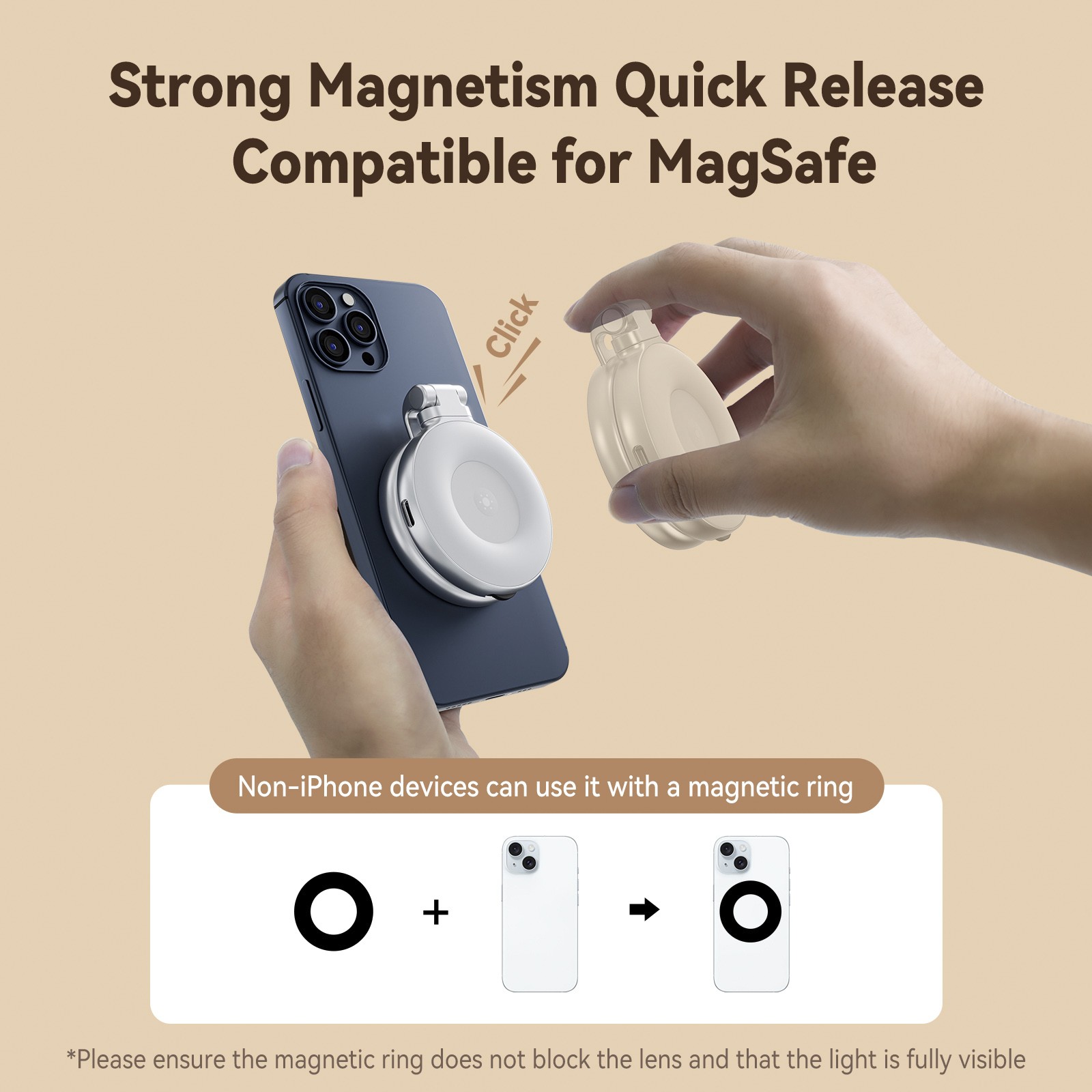 Mini Mobile Phone Magnetic Beauty Fill Light 3 Color Temperature Pocket Light A6