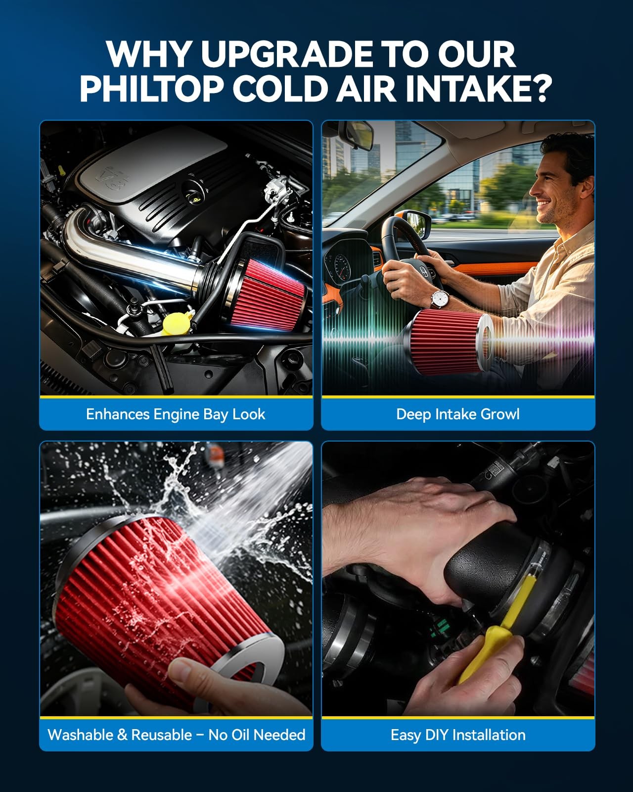 Philtop Cold Air Intake Kit For Rx-8 2004 2005 2006 2007 2008 2009 2010 2011 Red
