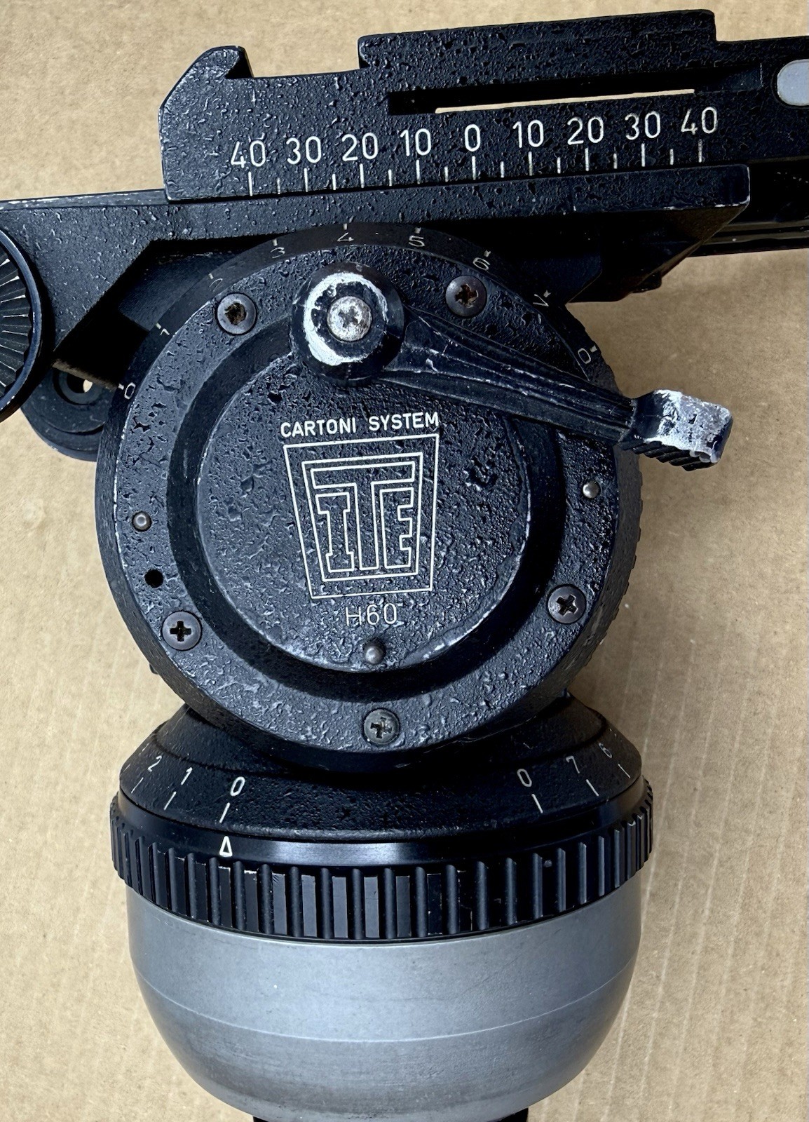 ⭕️ CARTONI H60 FLUID TRIPOD HEAD MADE IN ITALY SMOOTH WORKING NO PLATE
