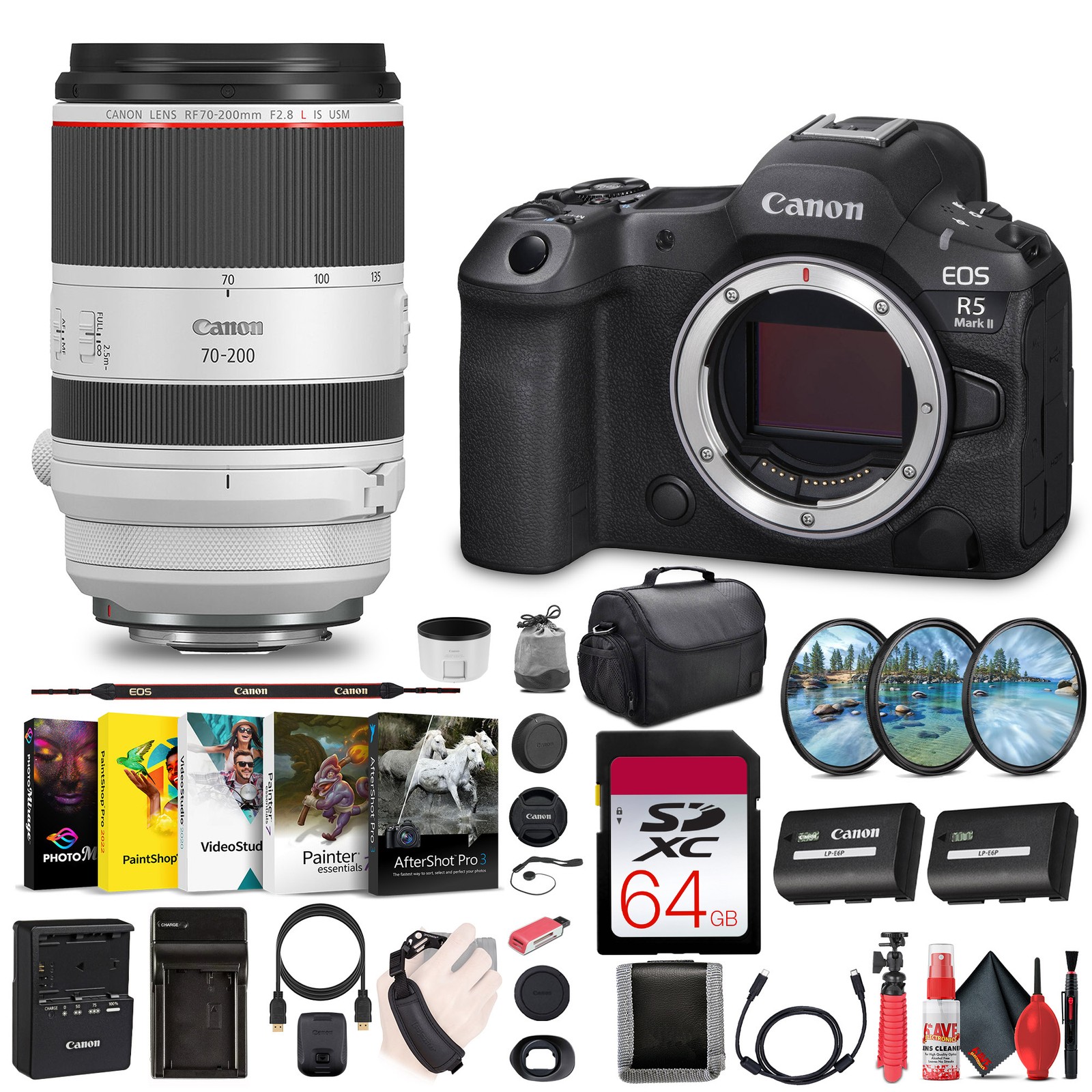 Canon – EOS R5 Mark II Mirrorless Camera, 45MP, Full-Frame Hybrid Camera, 8K