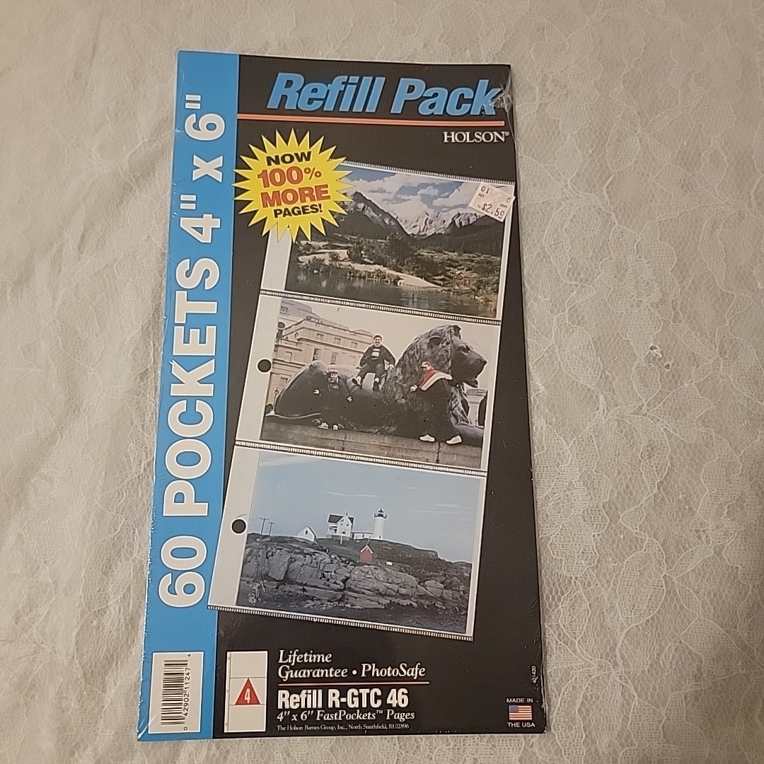 Holson Refill Pack R-GTC 46 FastPockets 4×6 60 Photo Pockets NIP Made In USA