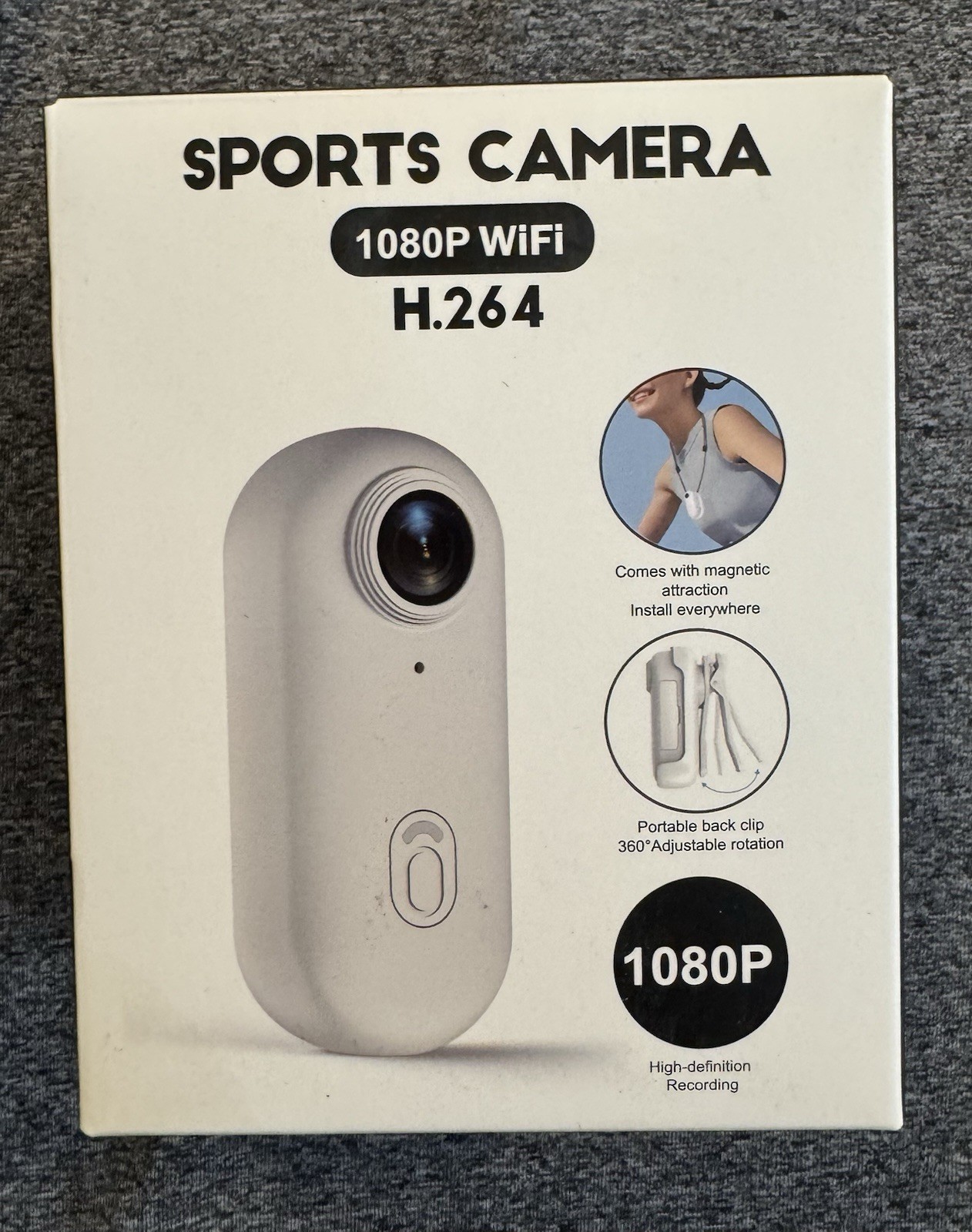Meoilkolnm Mini Wearable Body Worn Action Camera, FHD 1080P, Thumb Size BLACK