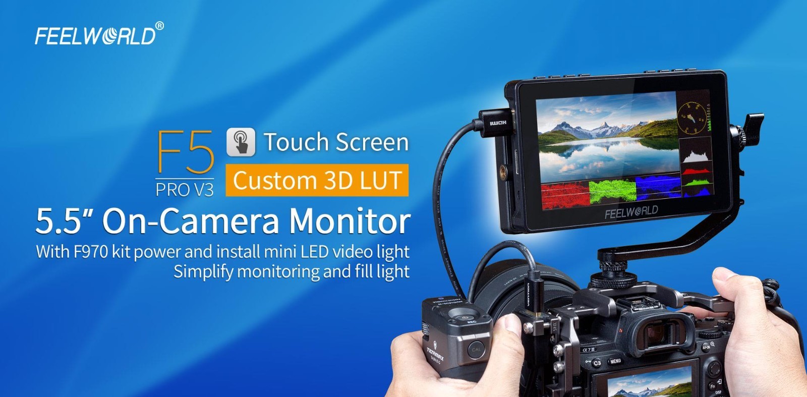 FEELWORLD FW568 V3 6 inch DSLR Camera Field Monitor 4K HDMI 3D LUT Full HD LCD