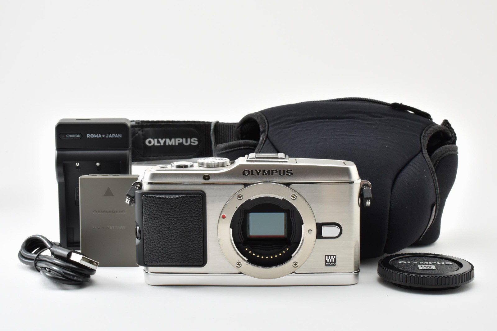 [MINT] OLYMPUS PEN E-P3 12.3MP Mirrorless Digital Camera Body Silver from JAPAN