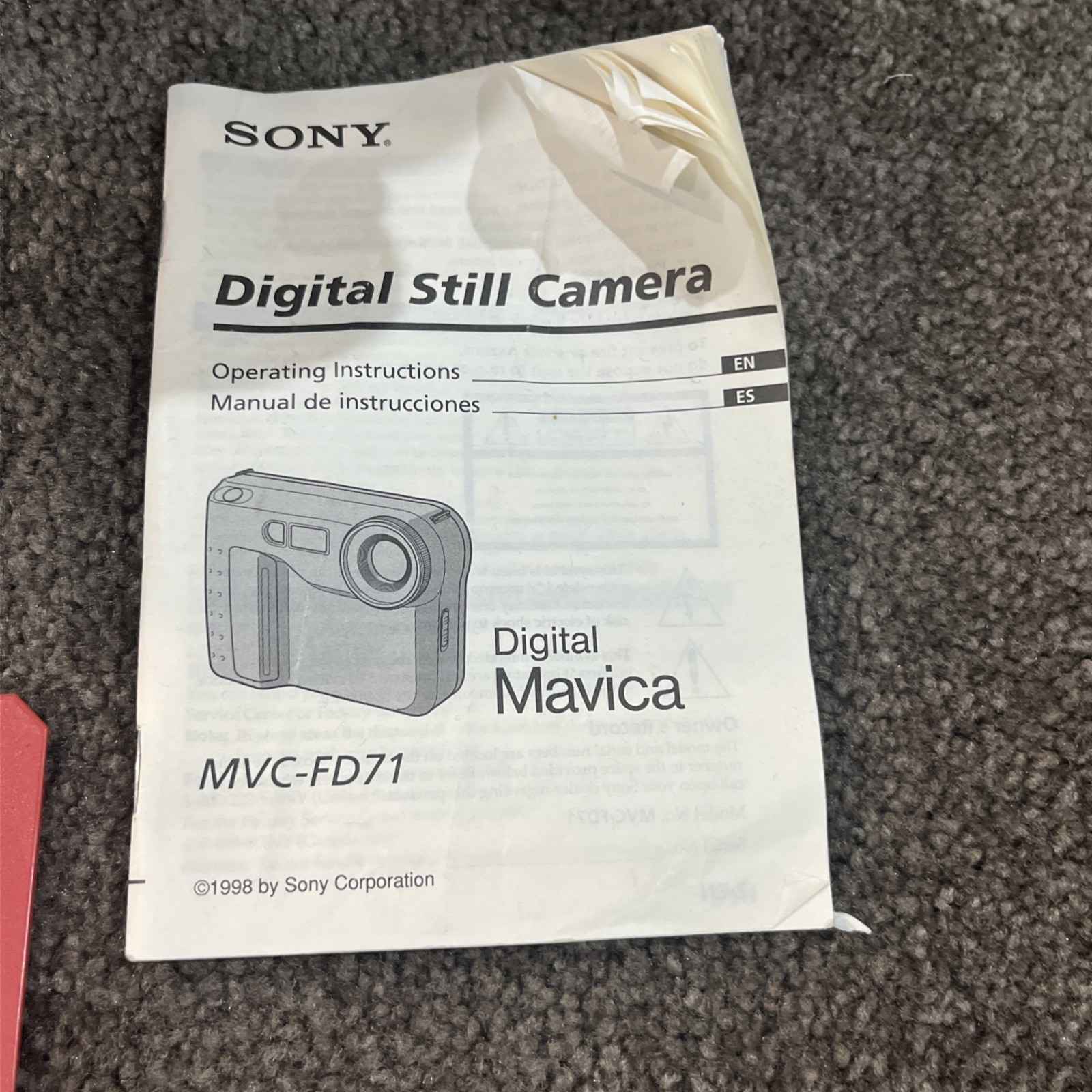 Vintage Sony Mavica MVC-FD71 Digital Camera, Battery, Charger Bag & Manual Works