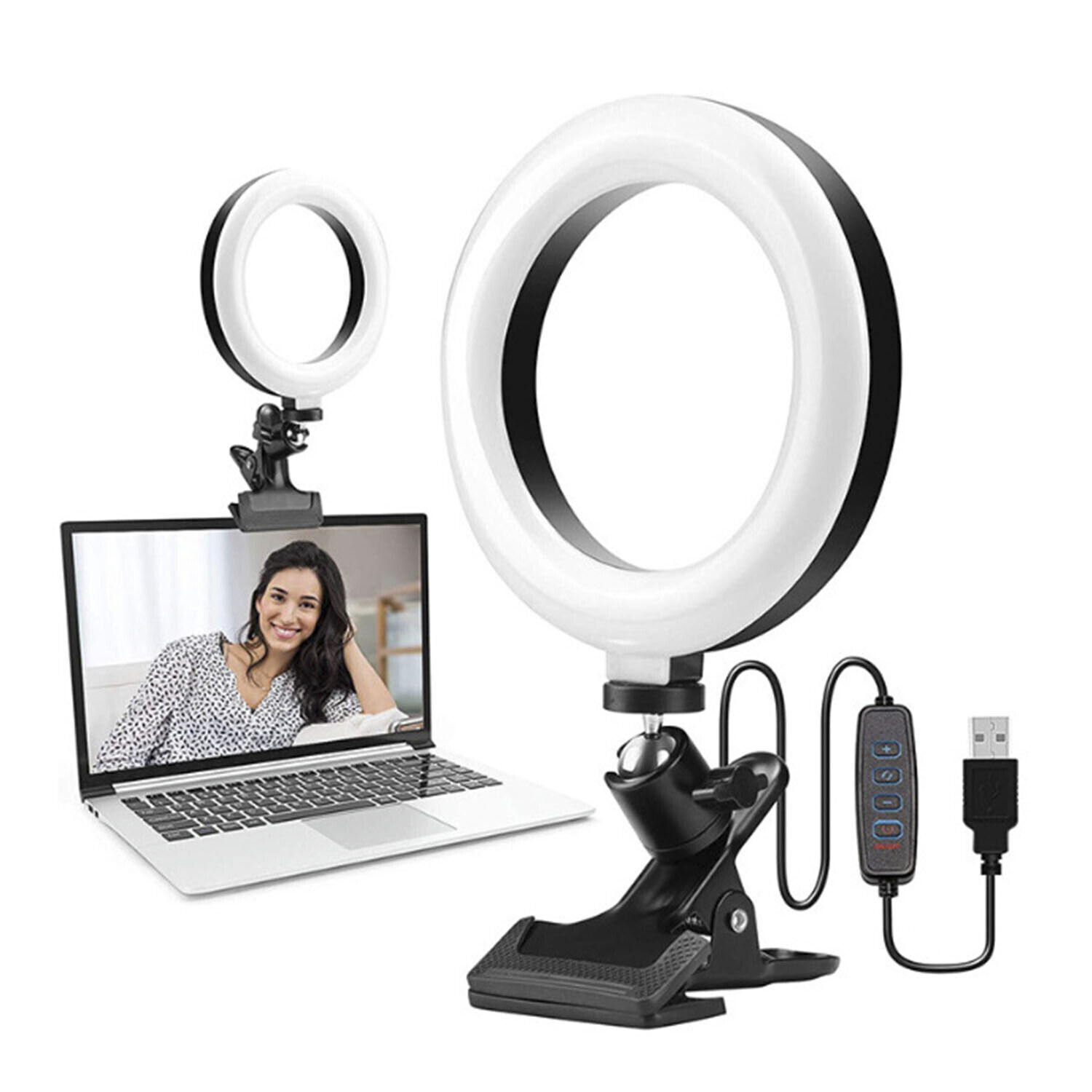 LED Ring Light Clip-on Desk Fill Light Portable Selfie Light For Makeup Dimmable