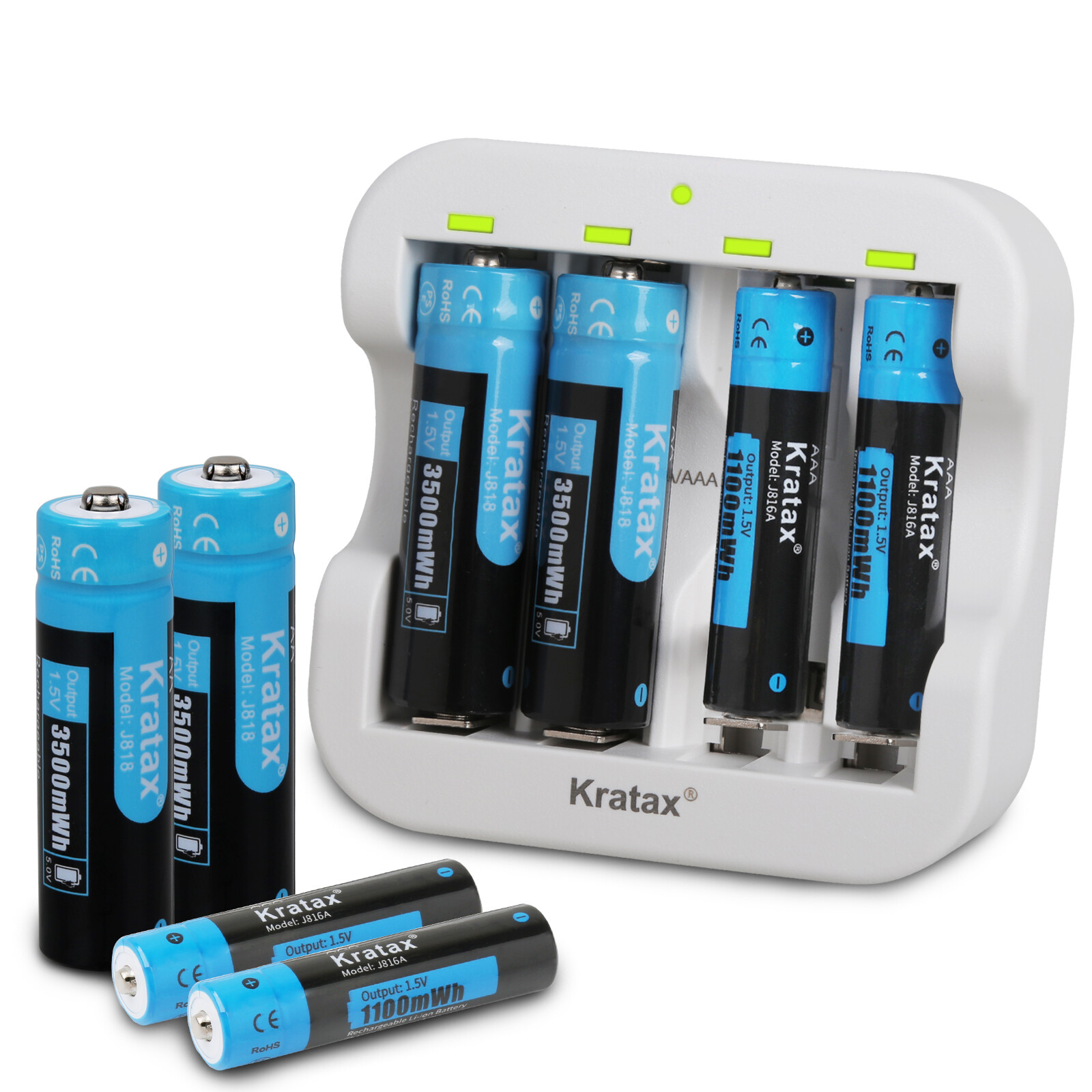 1.5V AA AAA Rechargeable Lithium Batteries with AA/AAA Battery Charger LOT