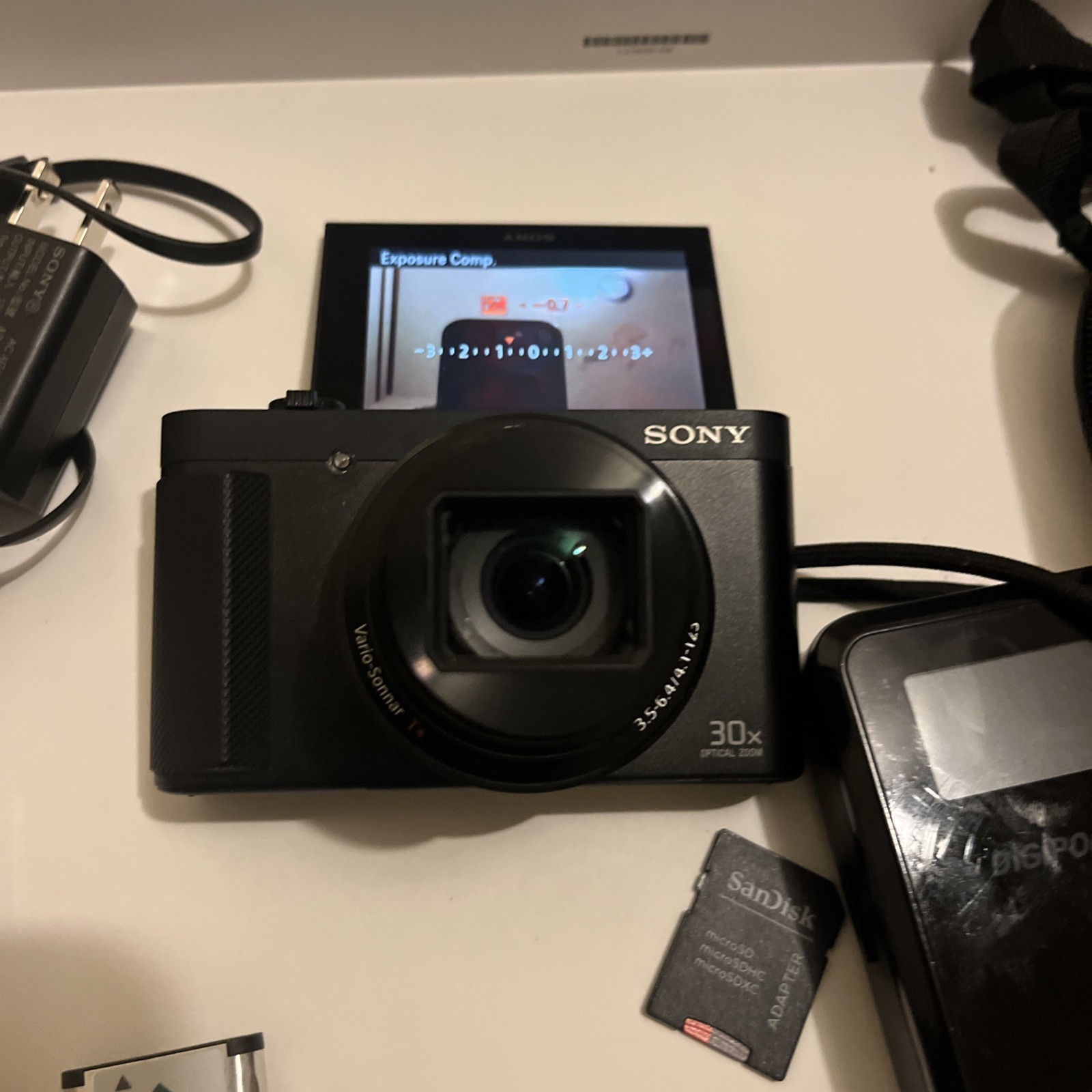 Sony Cyber-shot DSC-HX80 18.2 MP Digital Camera – 2 batteries, charger, case