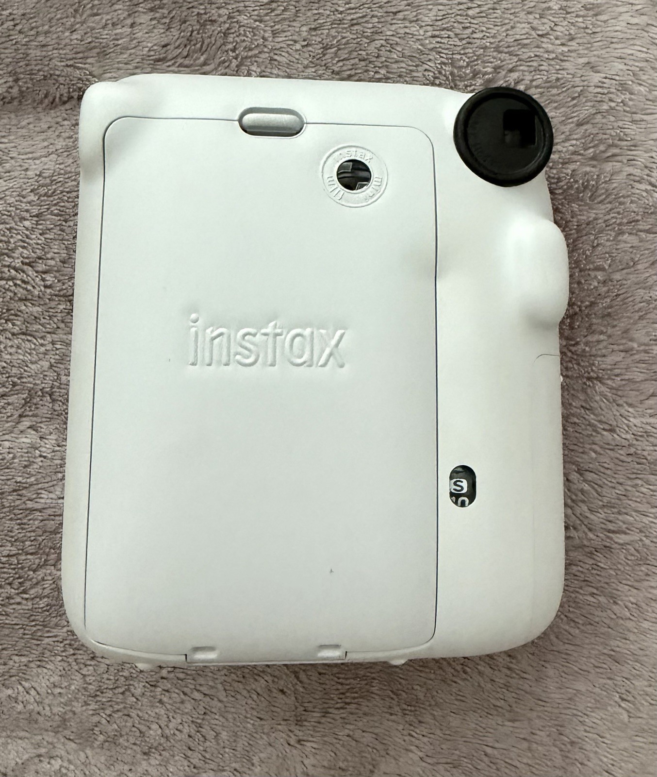 Fujifilm Instax Mini 12 Instant Film Camera Clay White & Case Pink