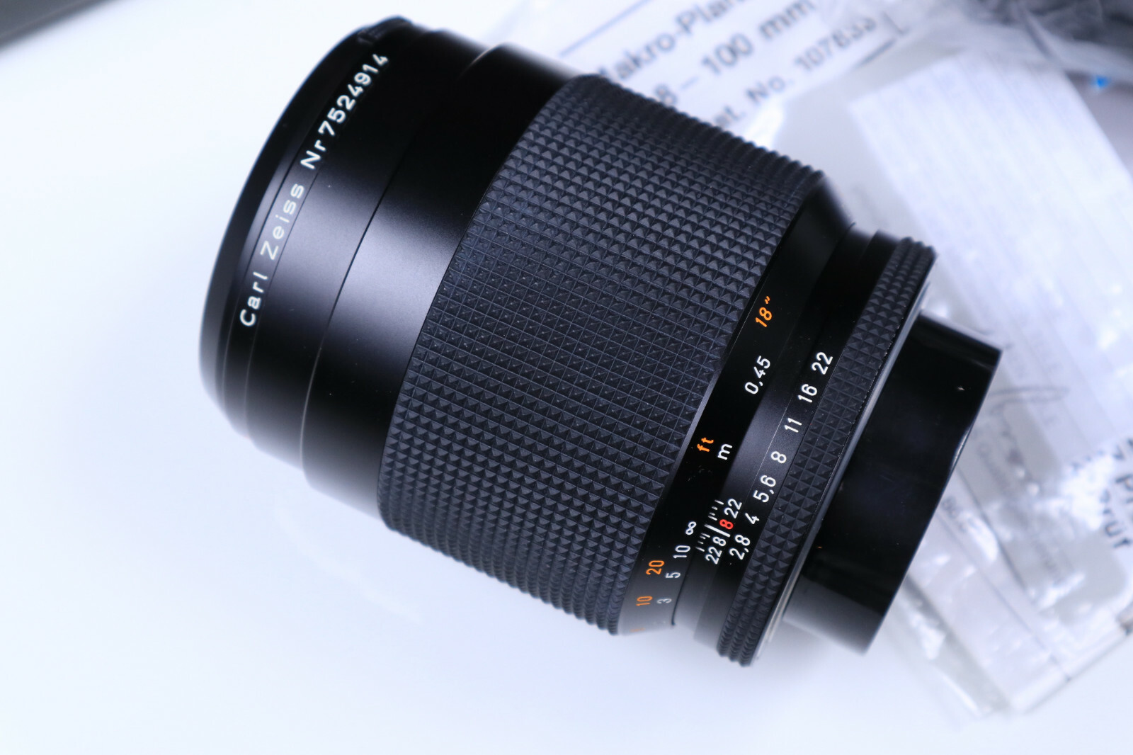 Contax Zeiss Planar 100 mm F/2.8 Lens LN in box with Manual and others