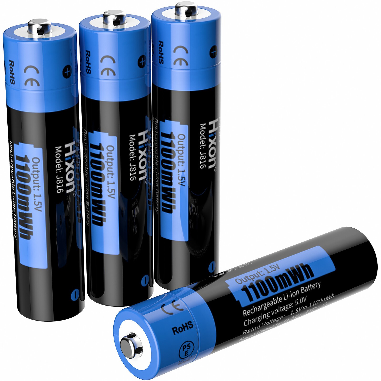1100mWh Hixon AAA 1.5V Lithium Rechargeable Batteries &Charger High Quality LOT