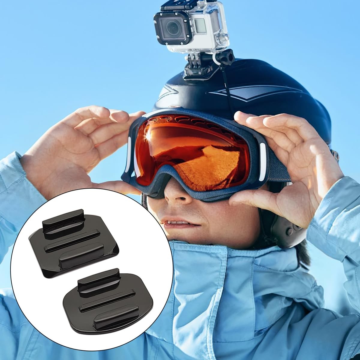 Action Camera Mounts 10 Pcs Flat Curved Adhesive Sticky Pads for Helmet