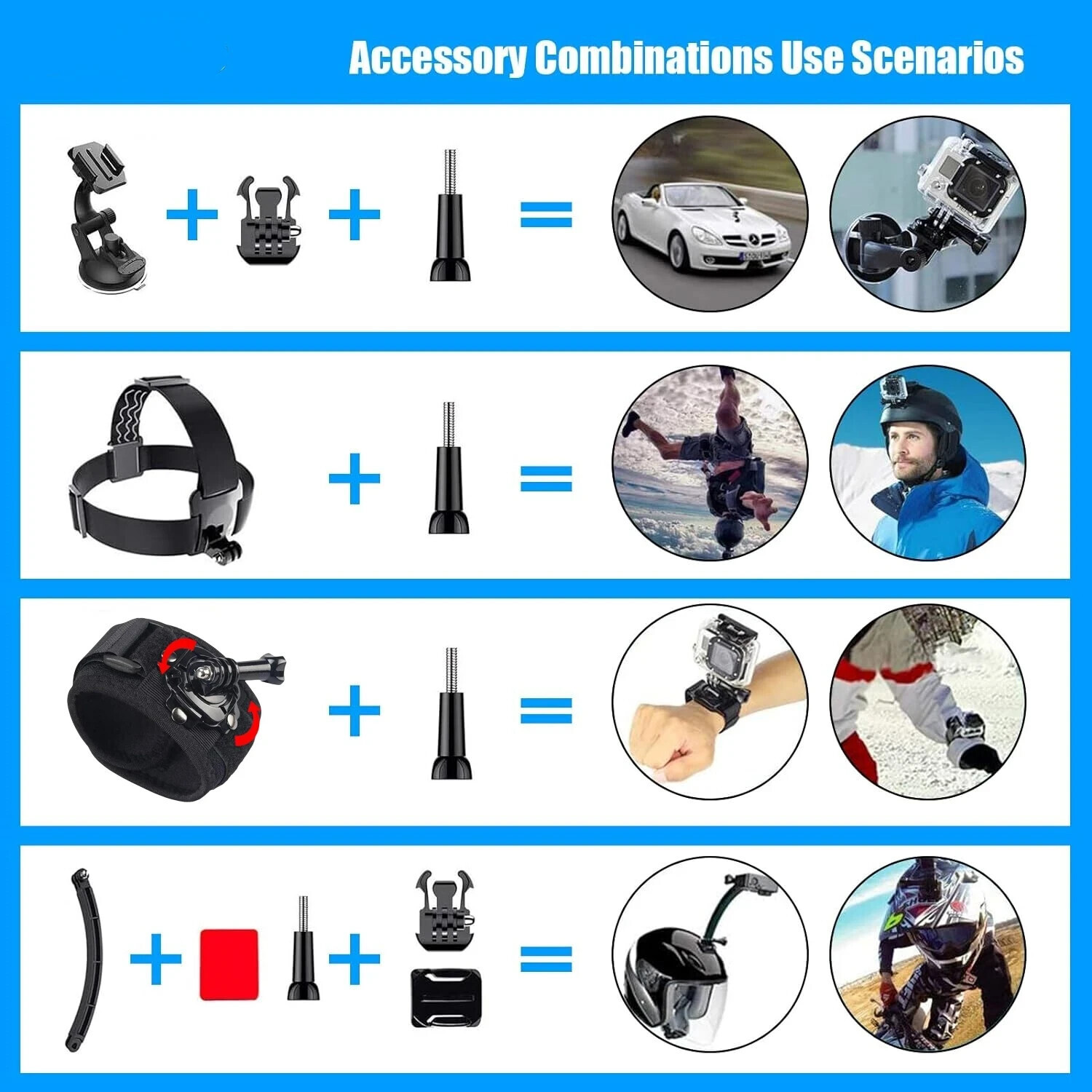 50-in-1 + for Gopro Hero 13 12 11 10 9 + Dive Case Action Camera Accessory Kit